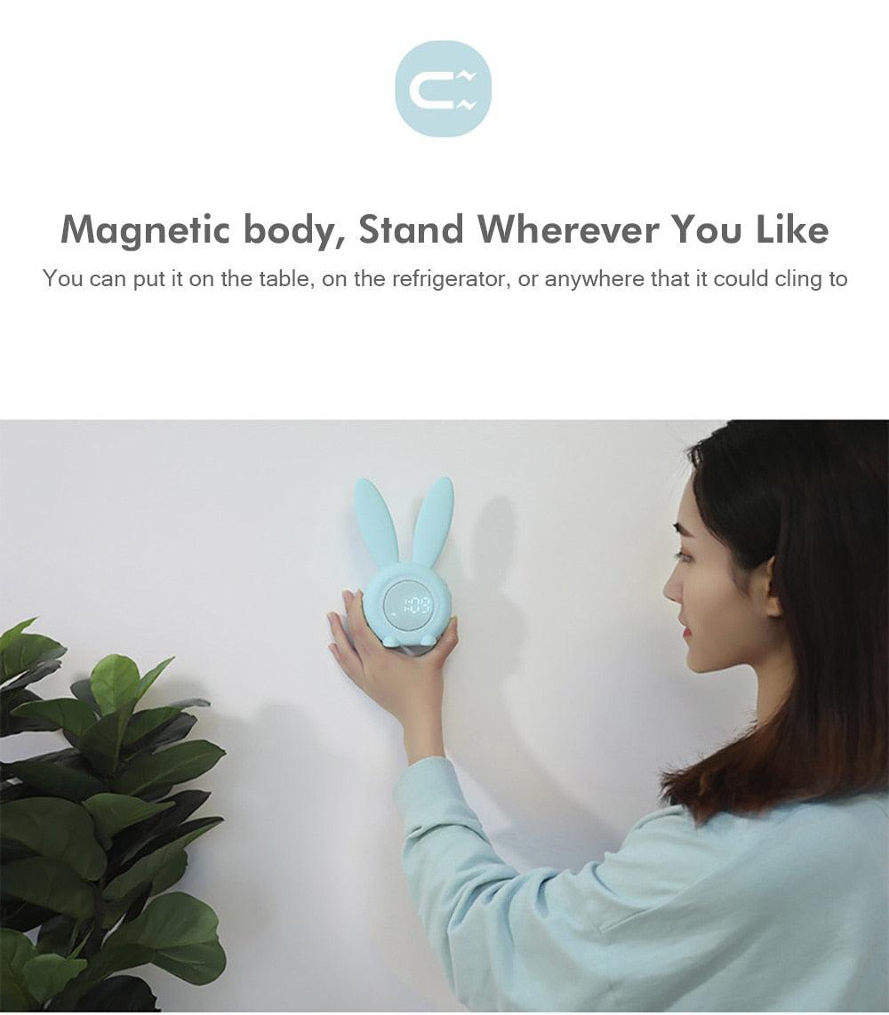 Cute Bunny Ear LED Digital Alarm Clock