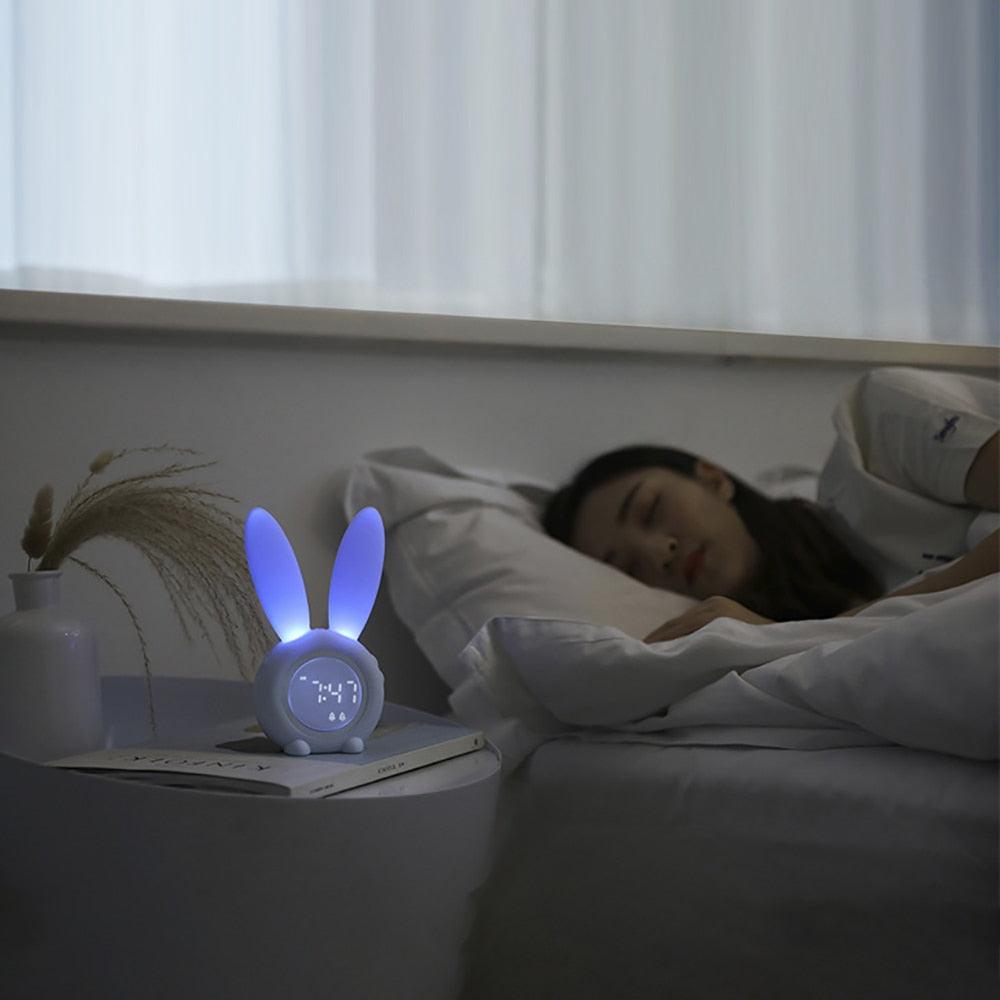 Cute Bunny Ear LED Digital Alarm Clock