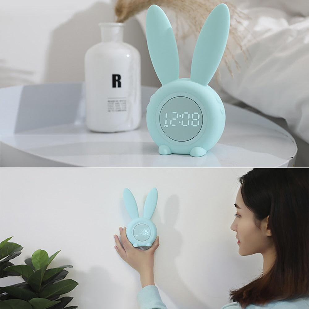 Cute Bunny Ear LED Digital Alarm Clock