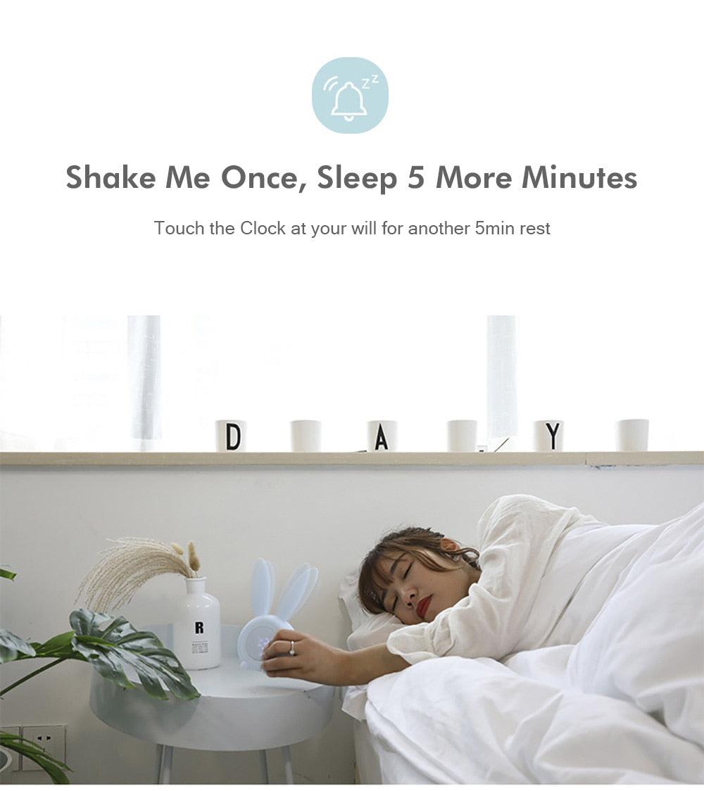 Cute Bunny Ear LED Digital Alarm Clock