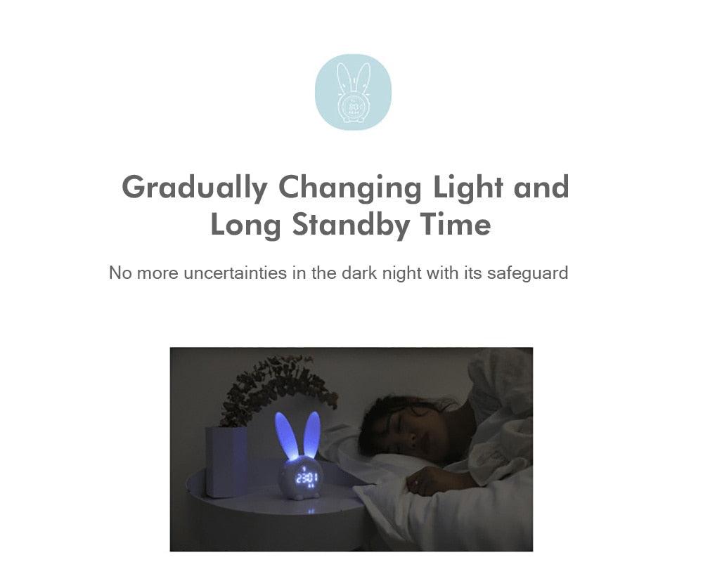 Cute Bunny Ear LED Digital Alarm Clock