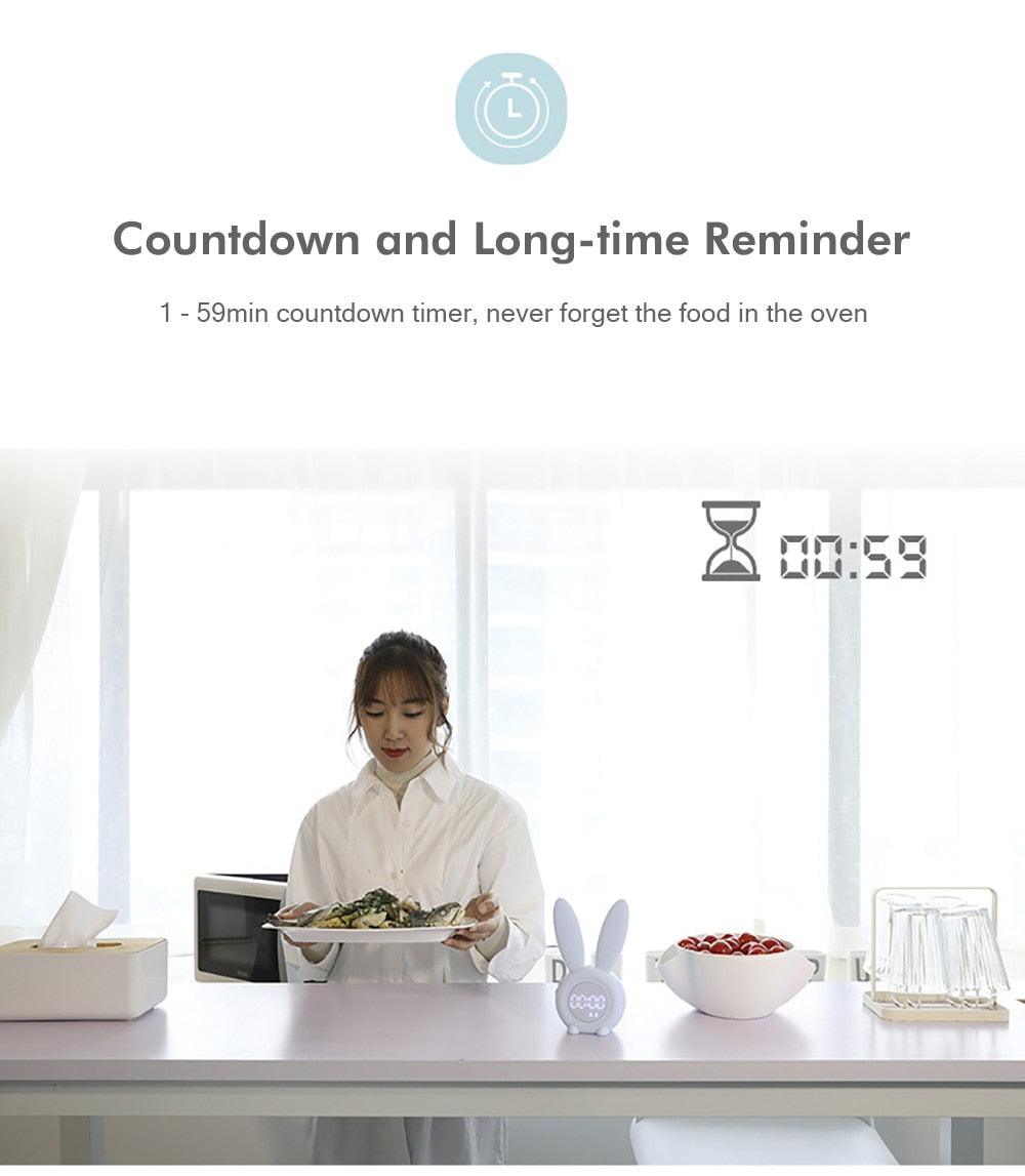 Cute Bunny Ear LED Digital Alarm Clock