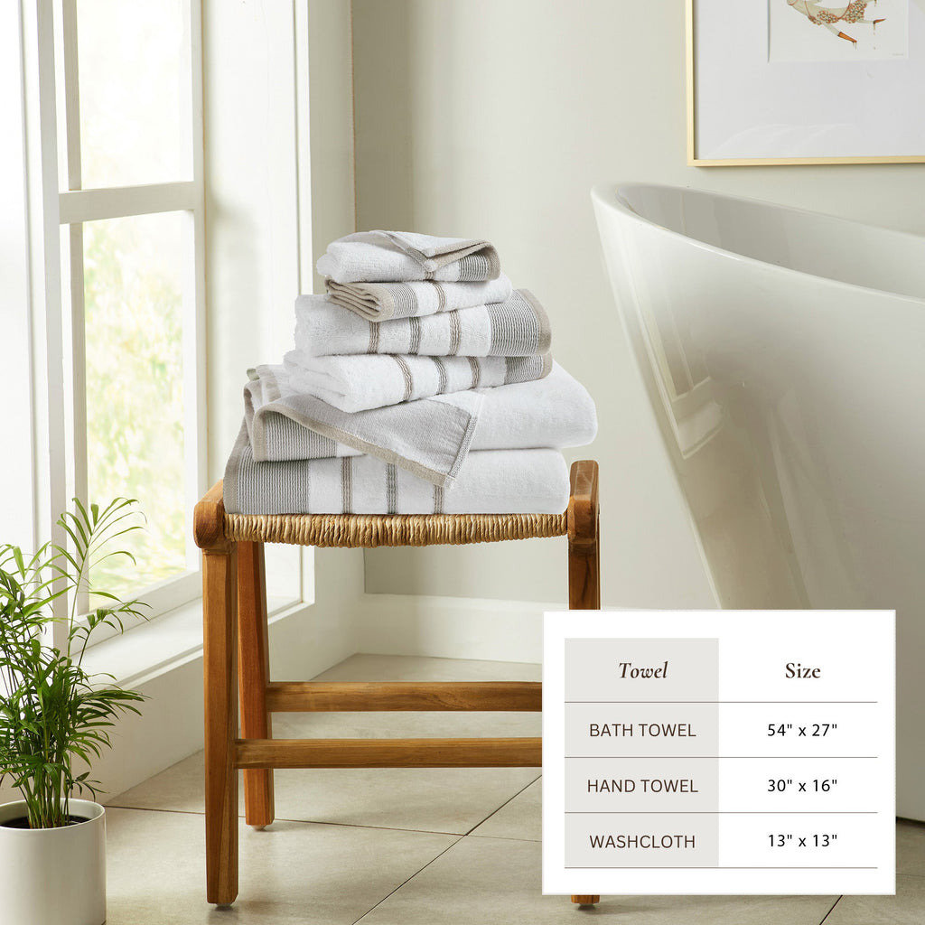 Decorative Cotton Stripe Bath Towel Set