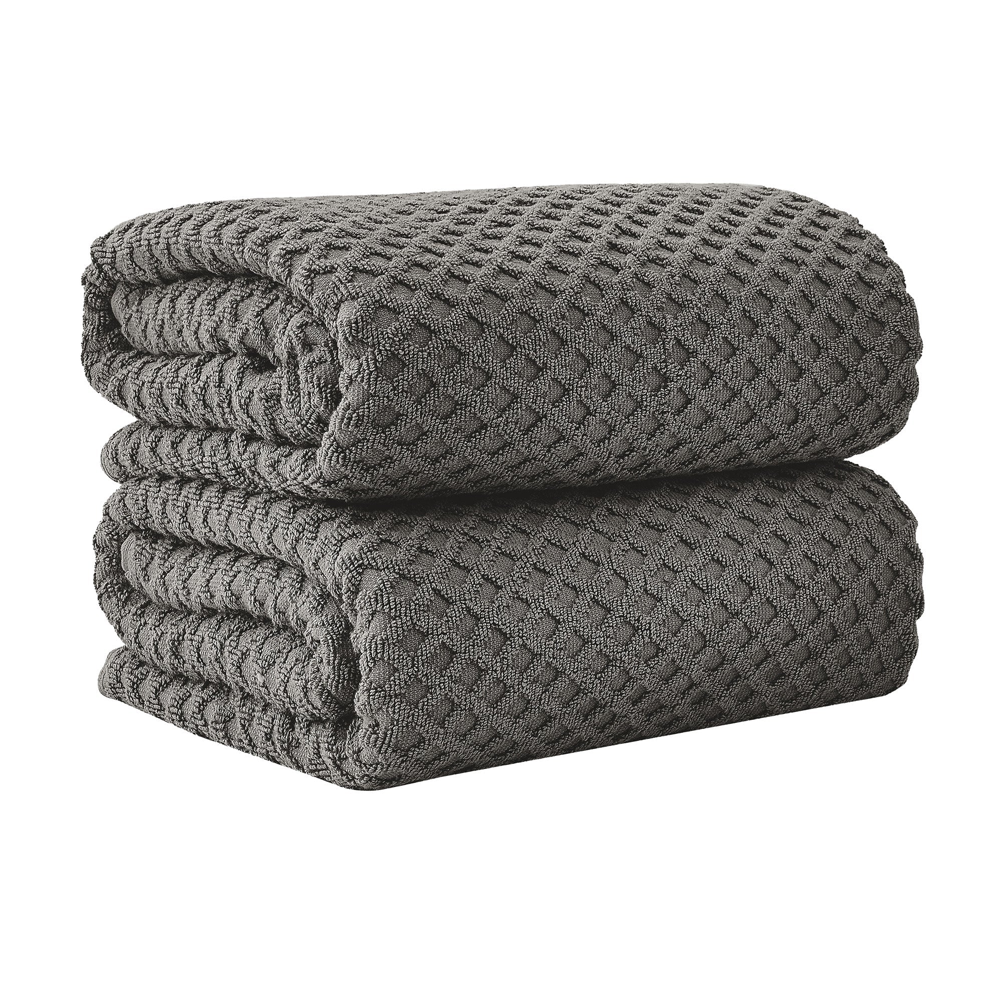 Cotton Diamond Waffle Weave Bath Towel Set