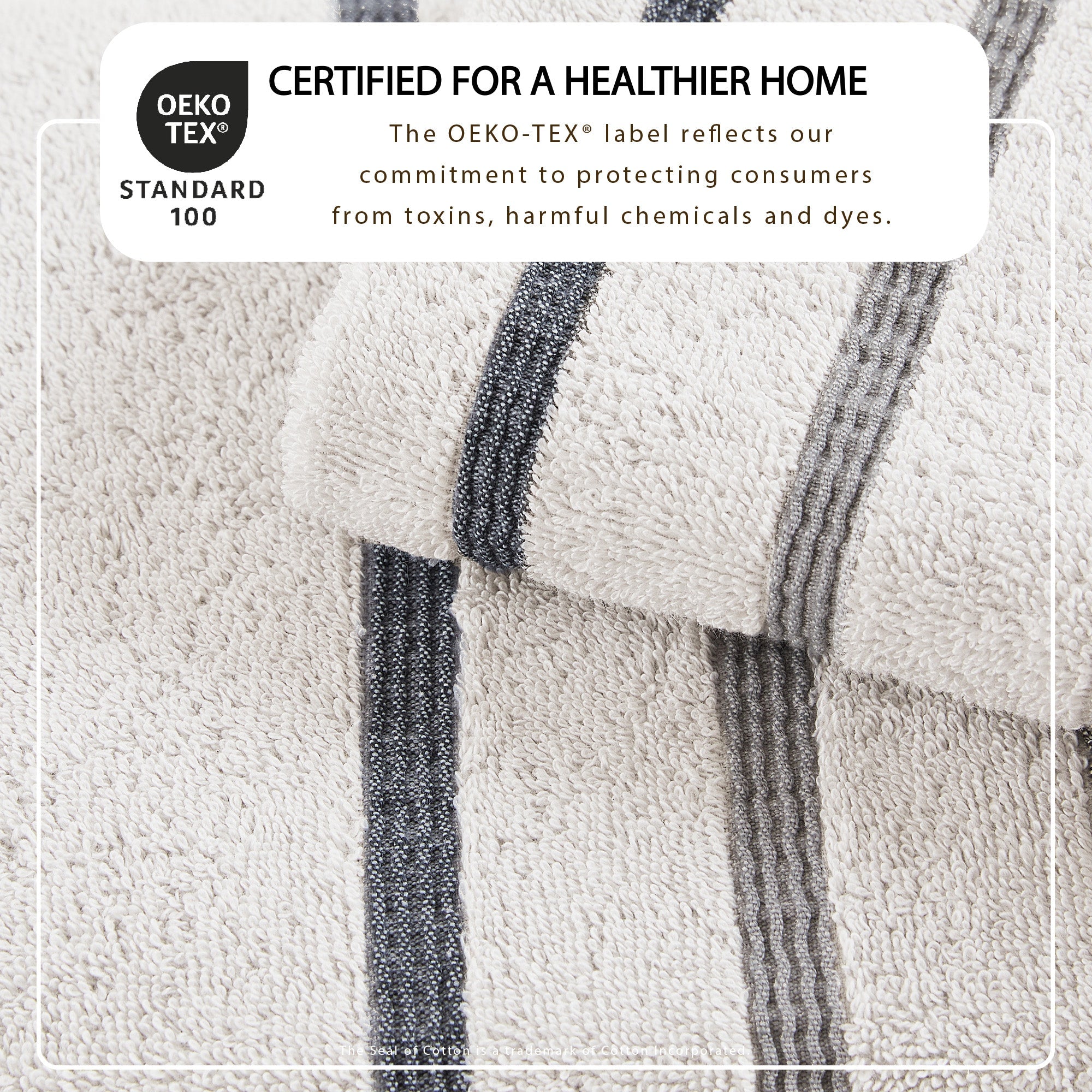 Decorative Cotton Stripe Bath Towel Set