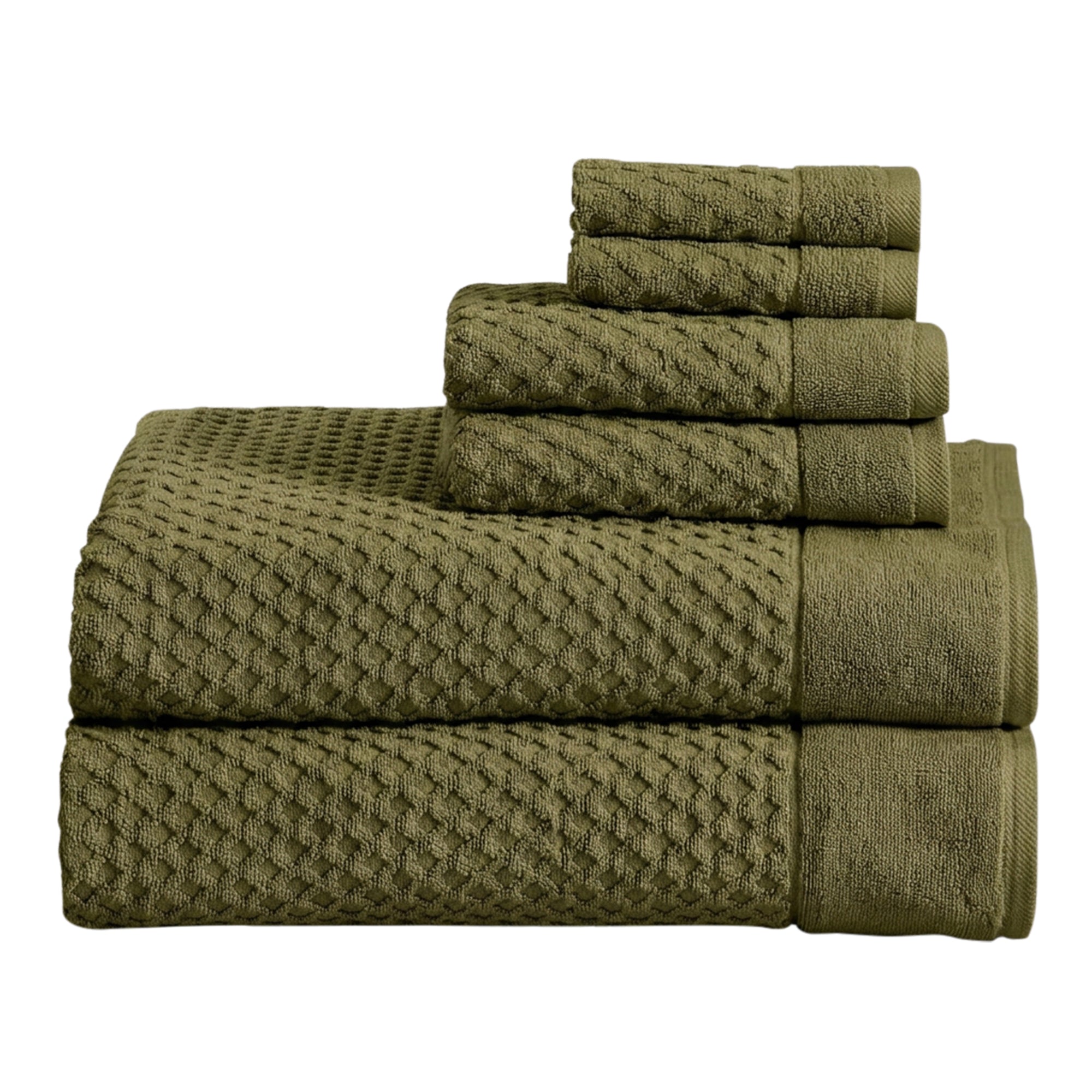 Cotton Diamond Waffle Weave Bath Towel Set