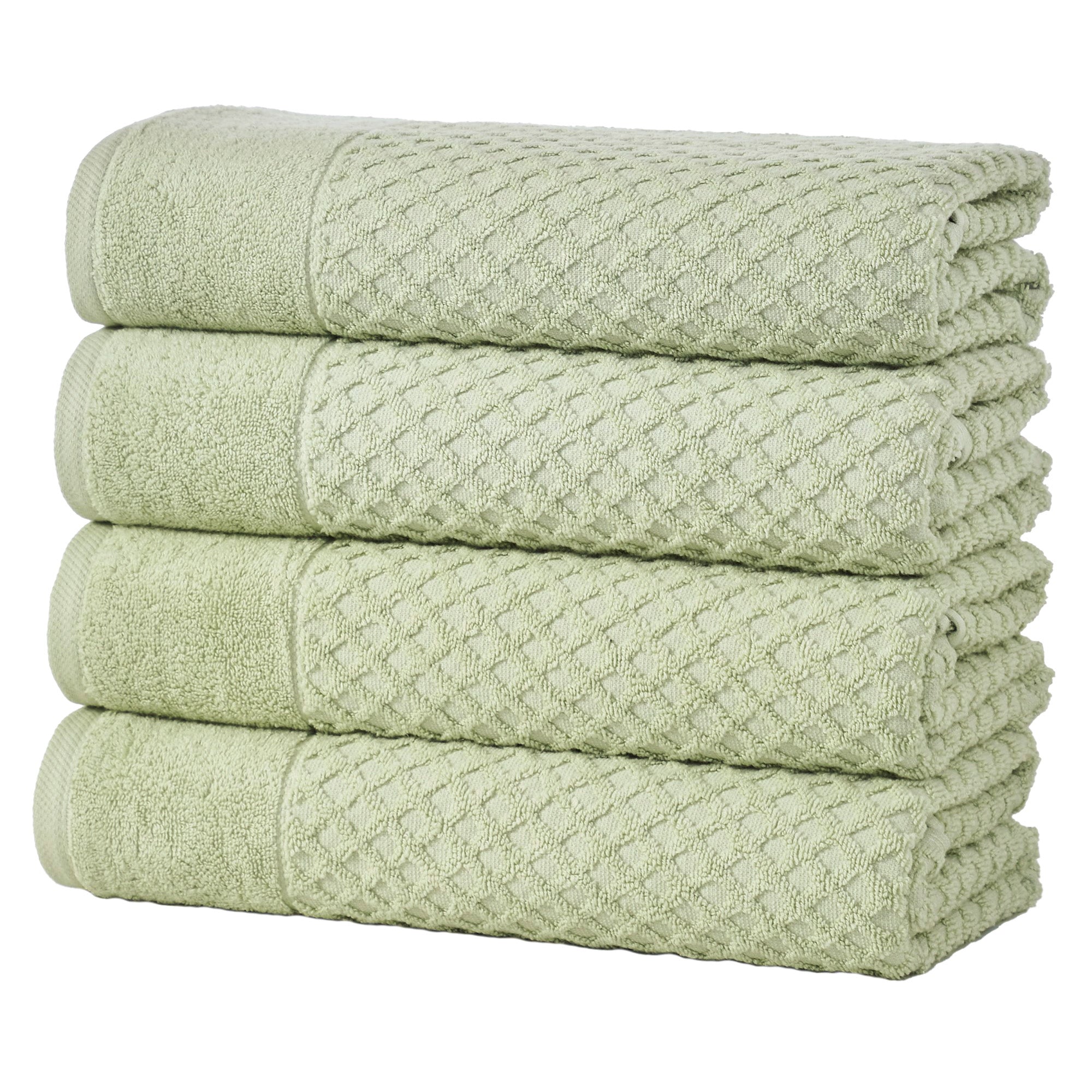 Cotton Diamond Waffle Weave Bath Towel Set