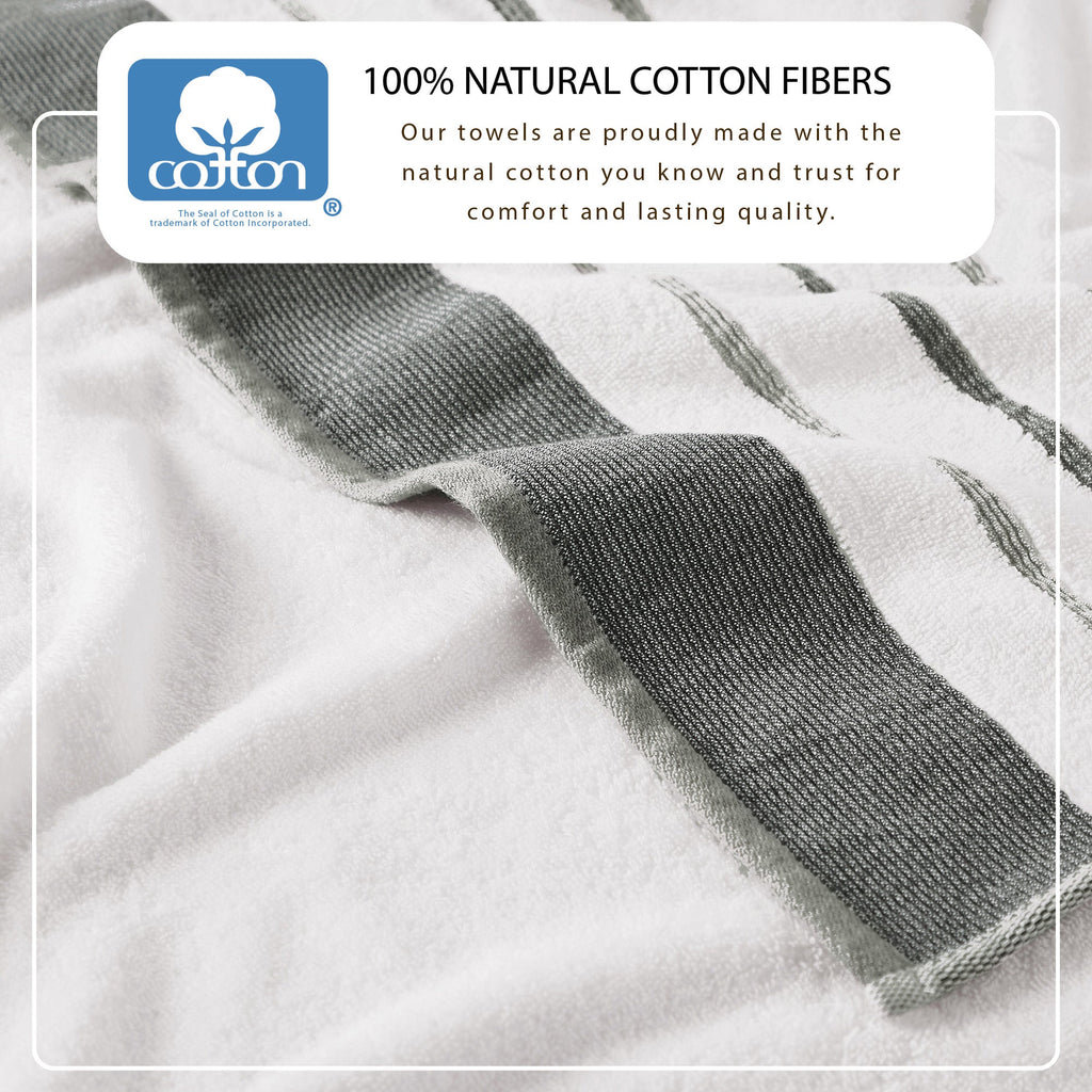 Decorative Cotton Stripe Bath Towel Set