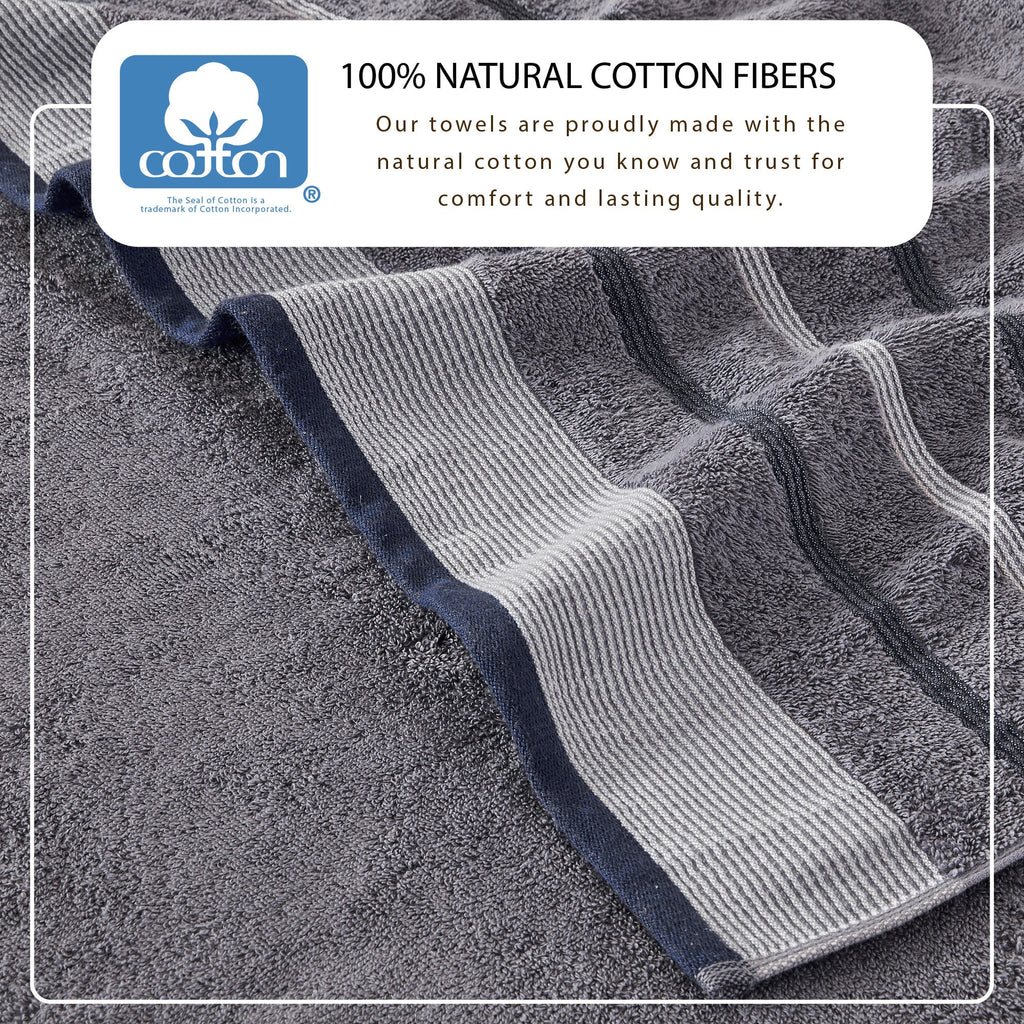 Decorative Cotton Stripe Bath Towel Set