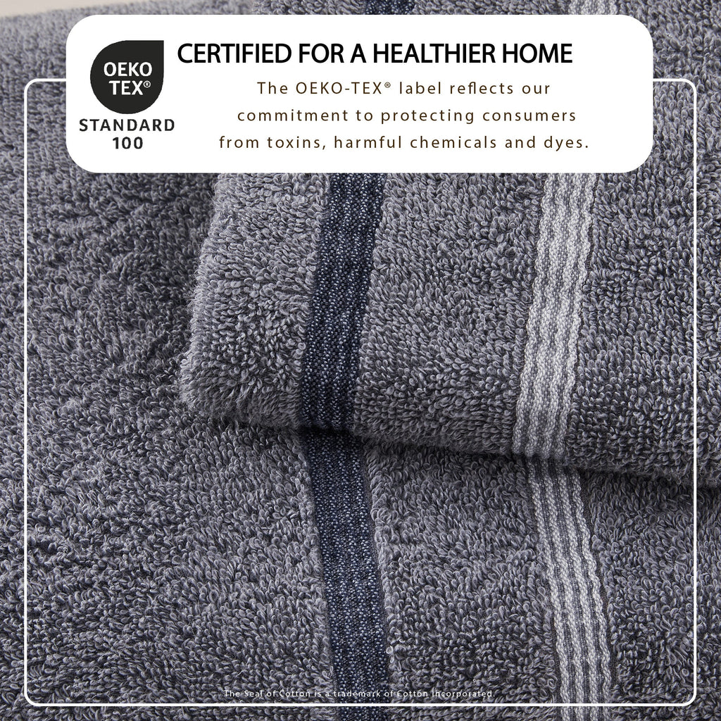 Decorative Cotton Stripe Bath Towel Set