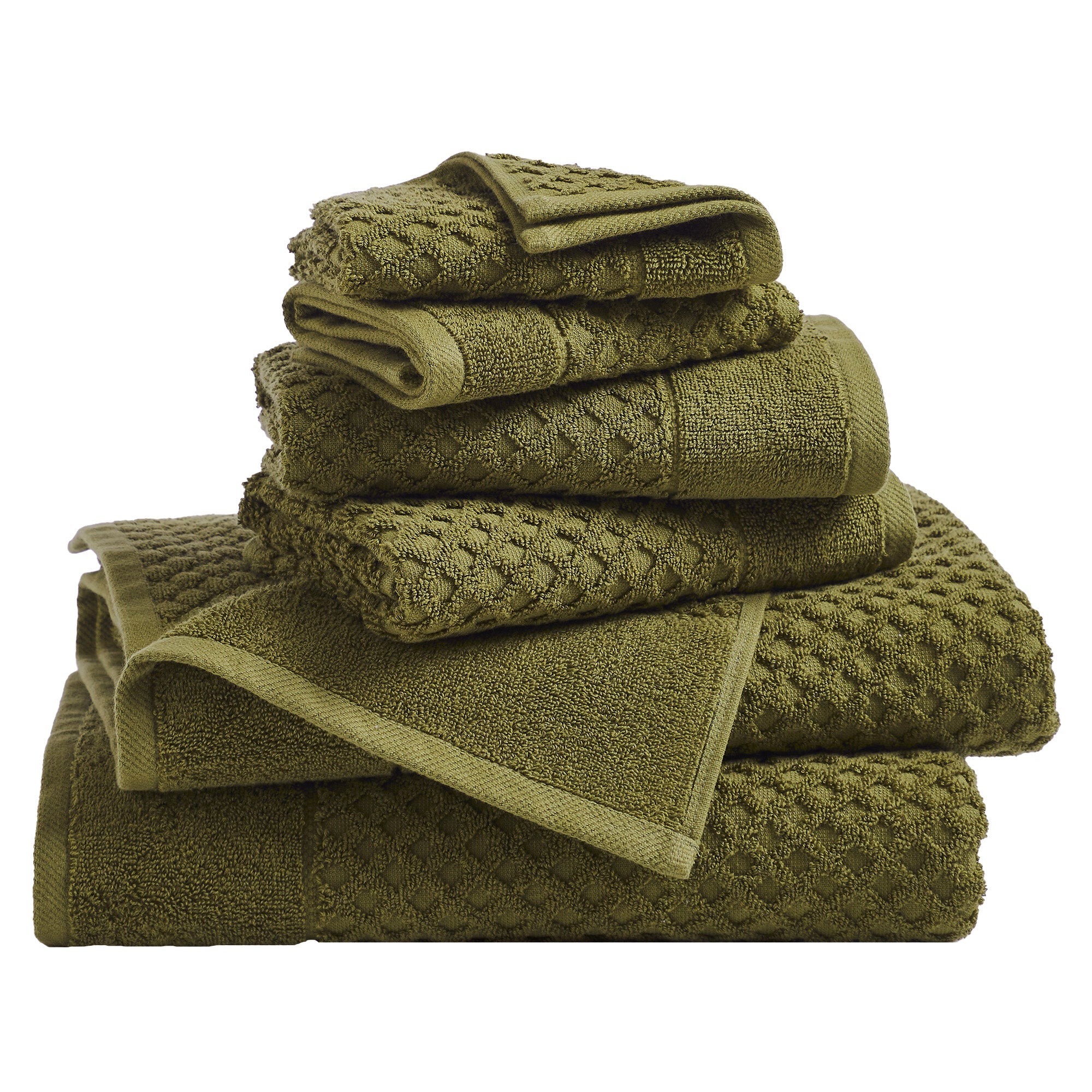 Cotton Diamond Waffle Weave Bath Towel Set