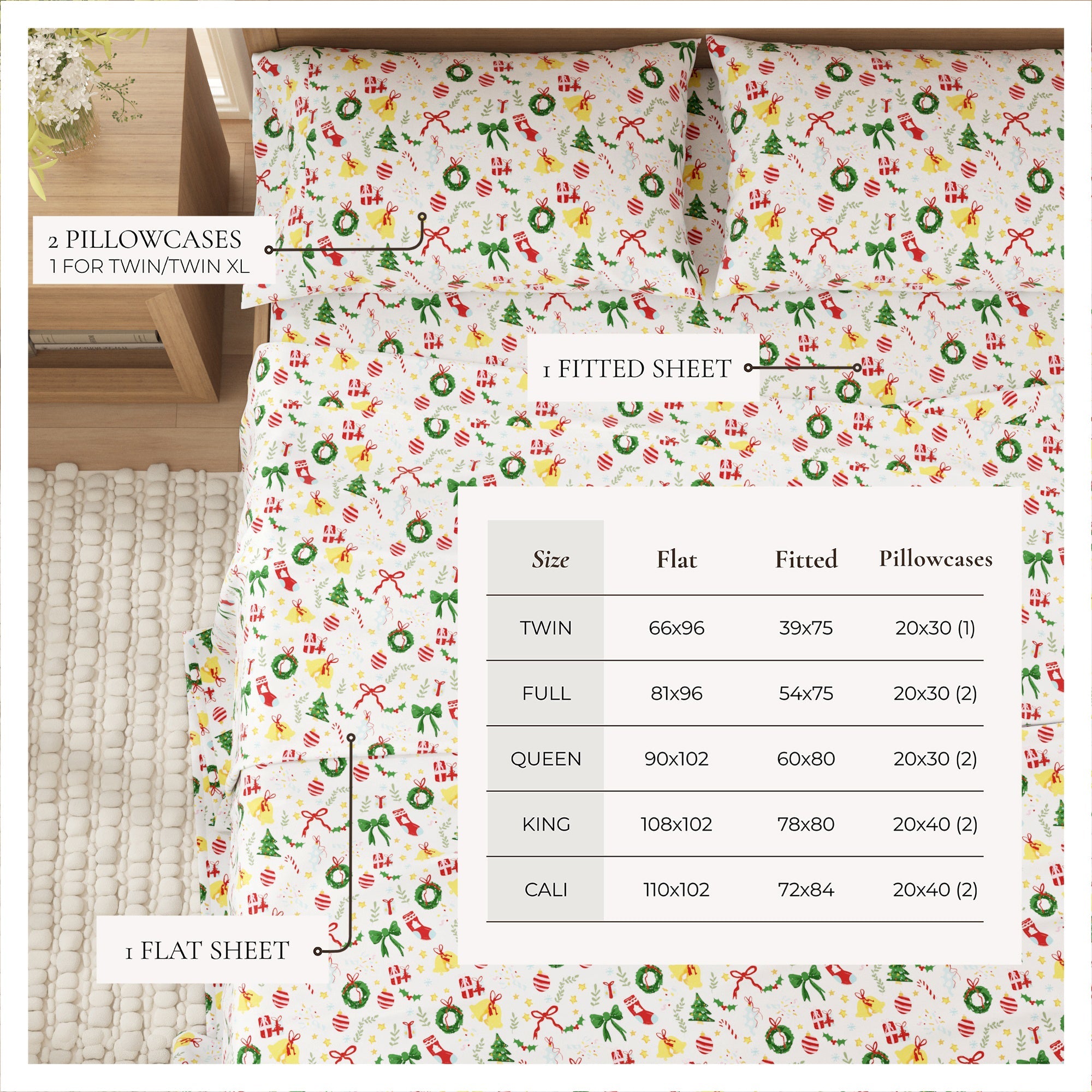 Turkish Cotton Christmas Flannel Sheet