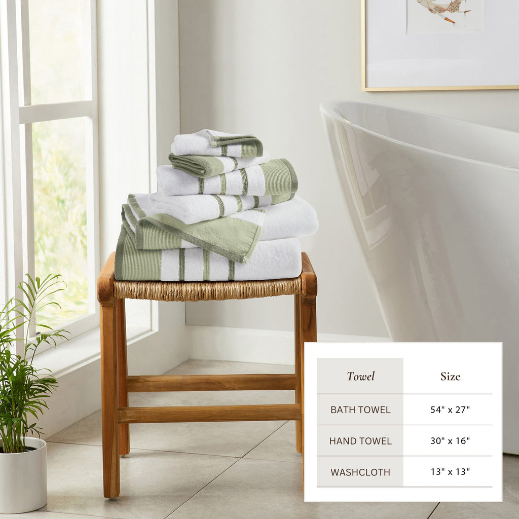 Decorative Cotton Stripe Bath Towel Set