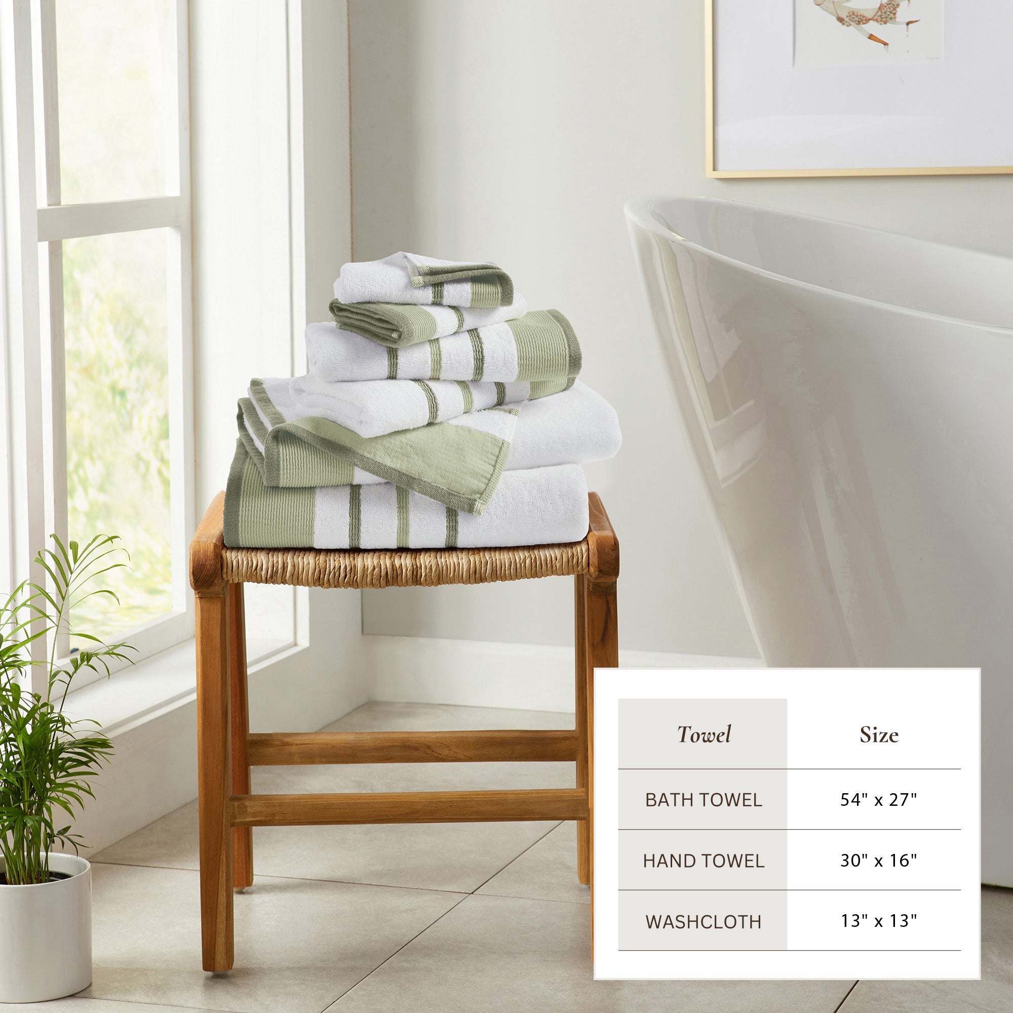 Decorative Cotton Stripe Bath Towel Set