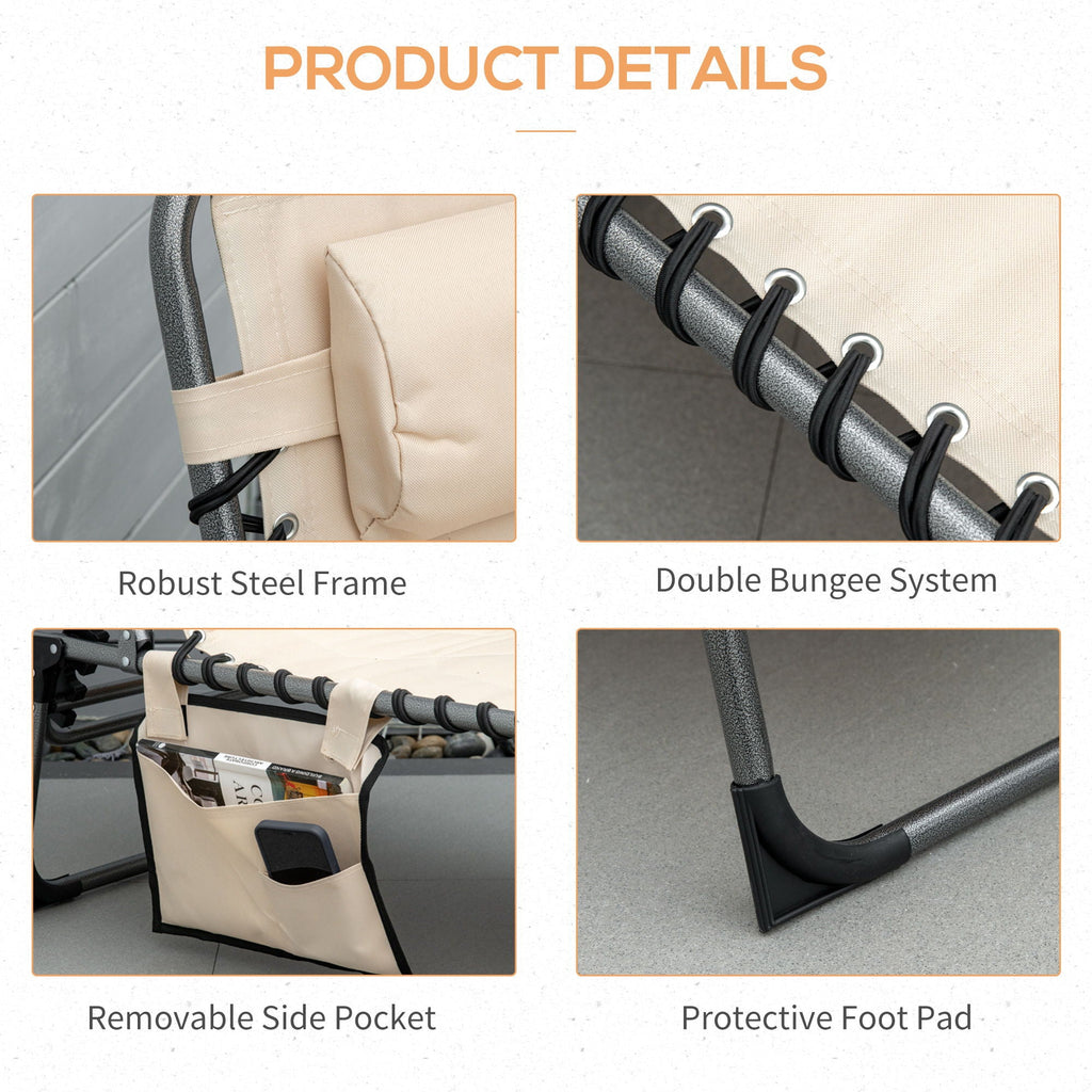 Outsunny - Padded Folding Chaise Lounge Chair