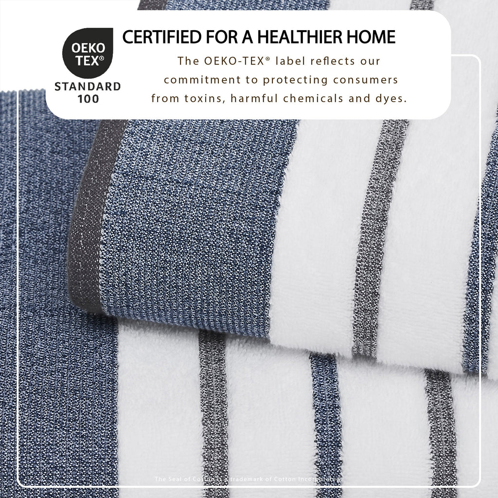 Decorative Cotton Stripe Bath Towel Set