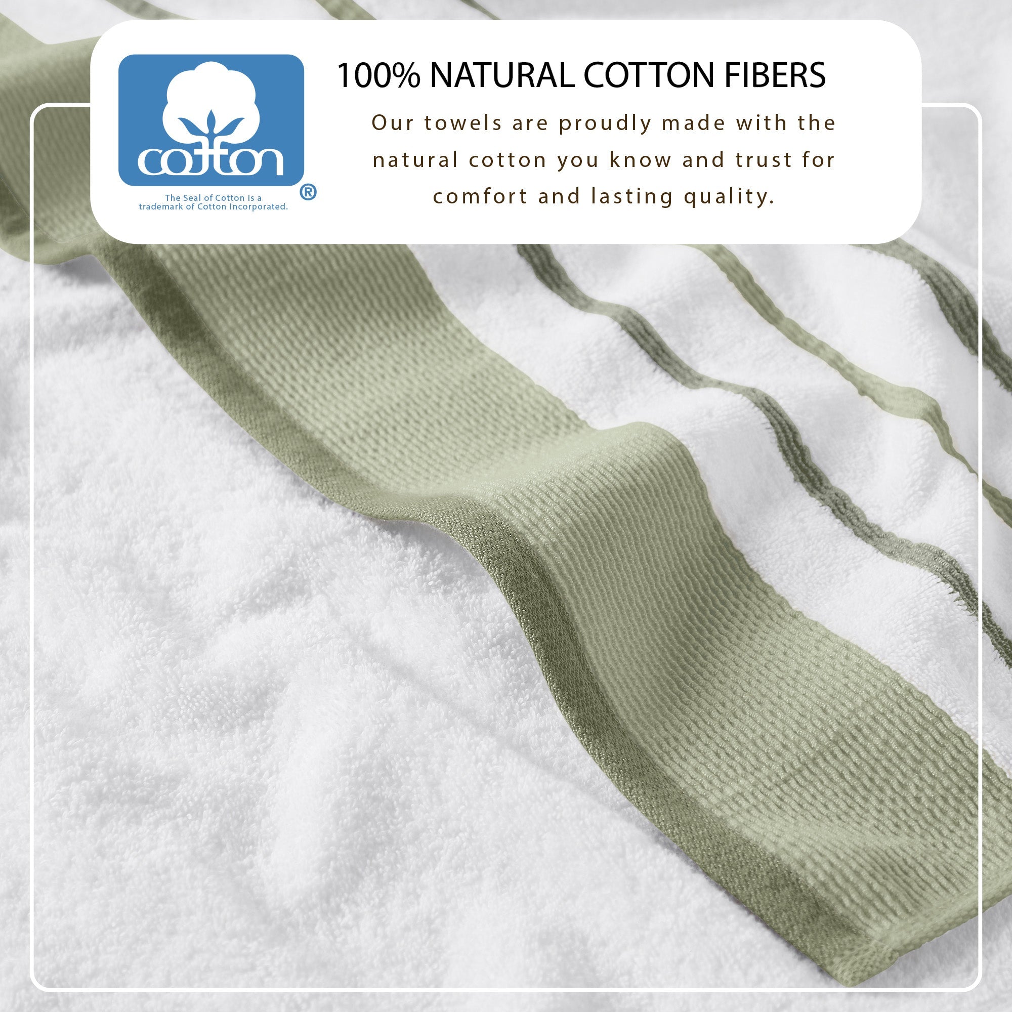 Decorative Cotton Stripe Bath Towel Set