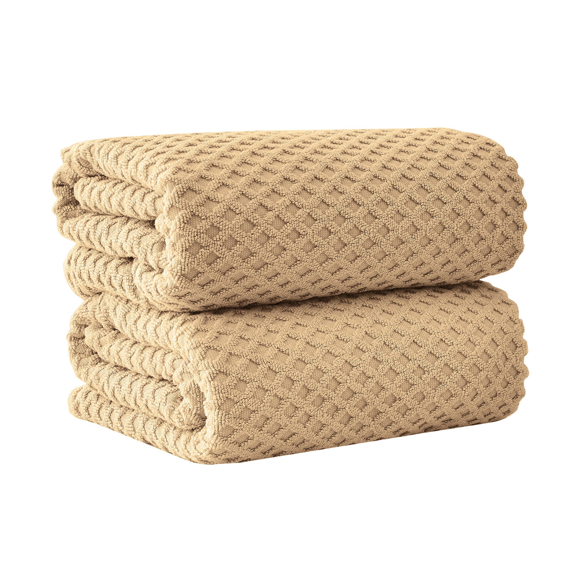 Cotton Diamond Waffle Weave Bath Towel Set
