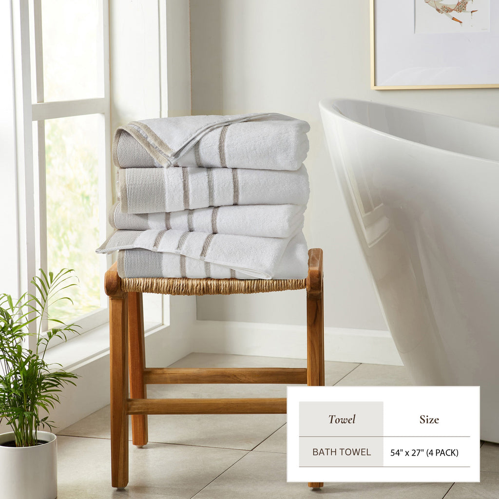 Decorative Cotton Stripe Bath Towel Set