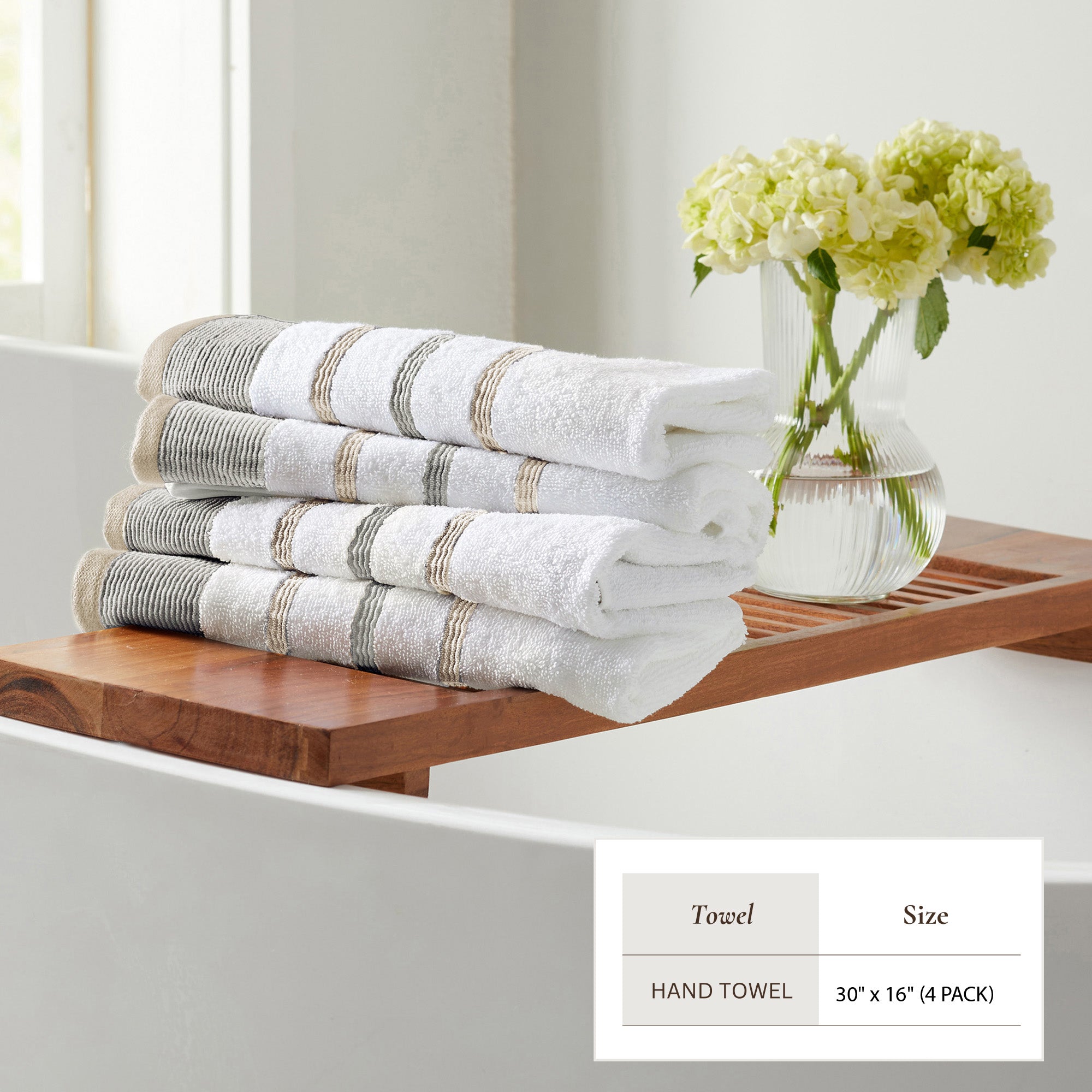Decorative Cotton Stripe Bath Towel Set