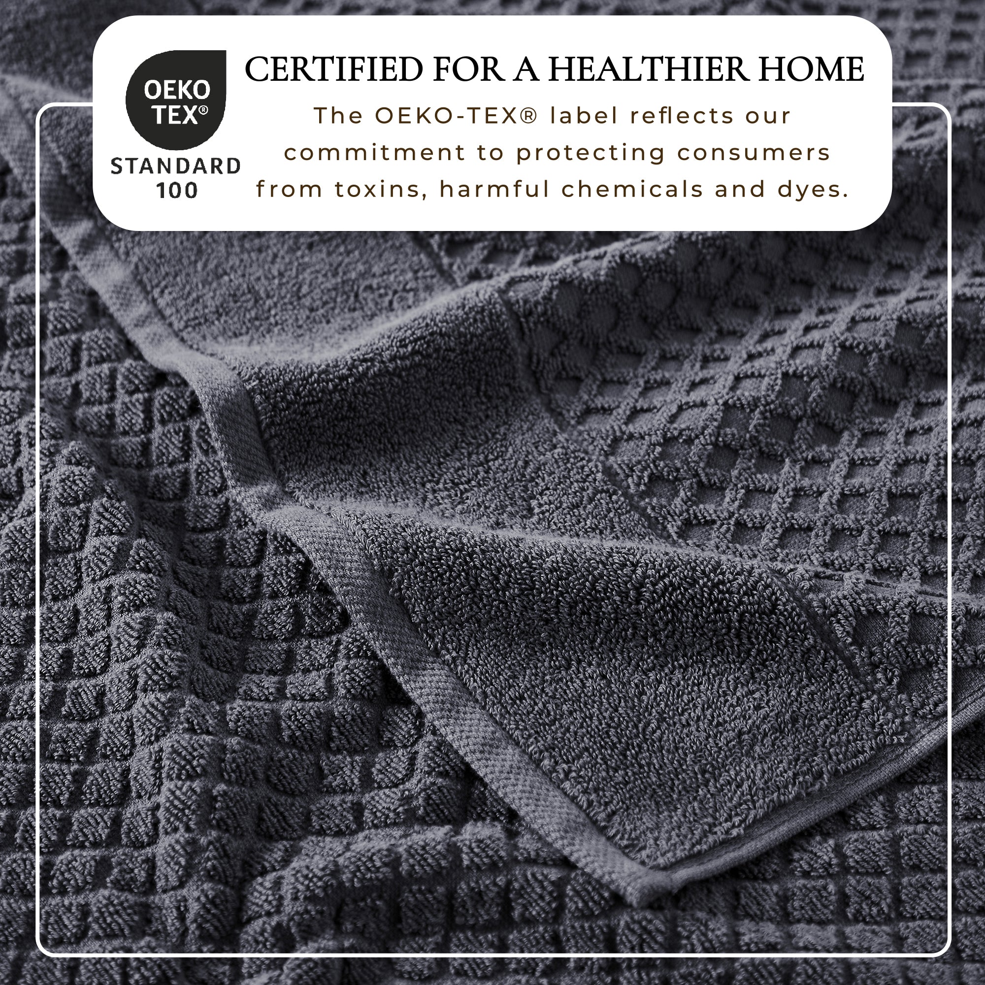 Cotton Diamond Waffle Weave Bath Towel Set