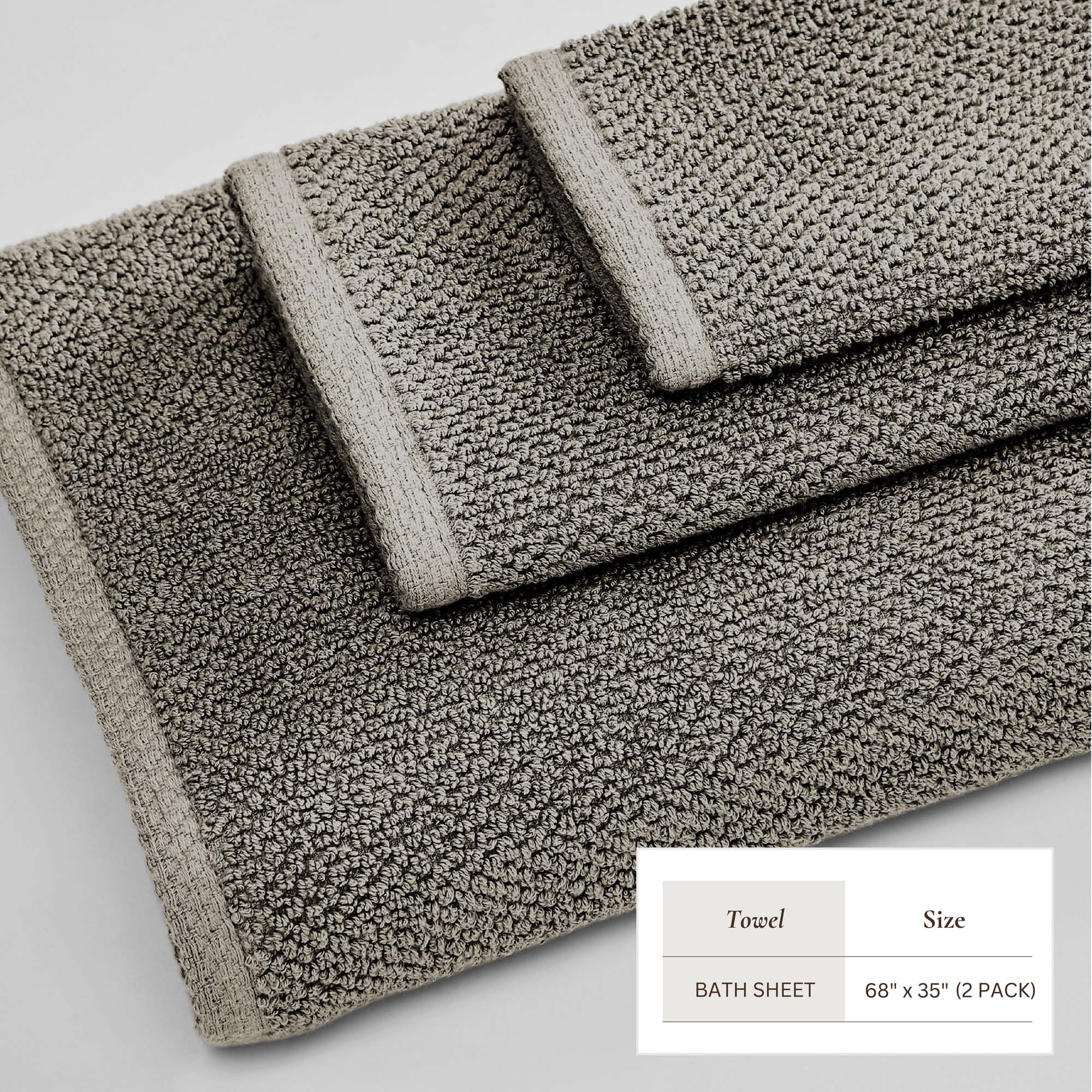 Cotton Textured Bath Towel Set