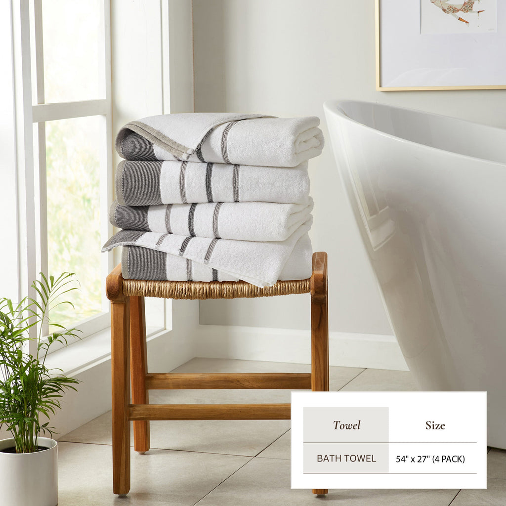 Decorative Cotton Stripe Bath Towel Set