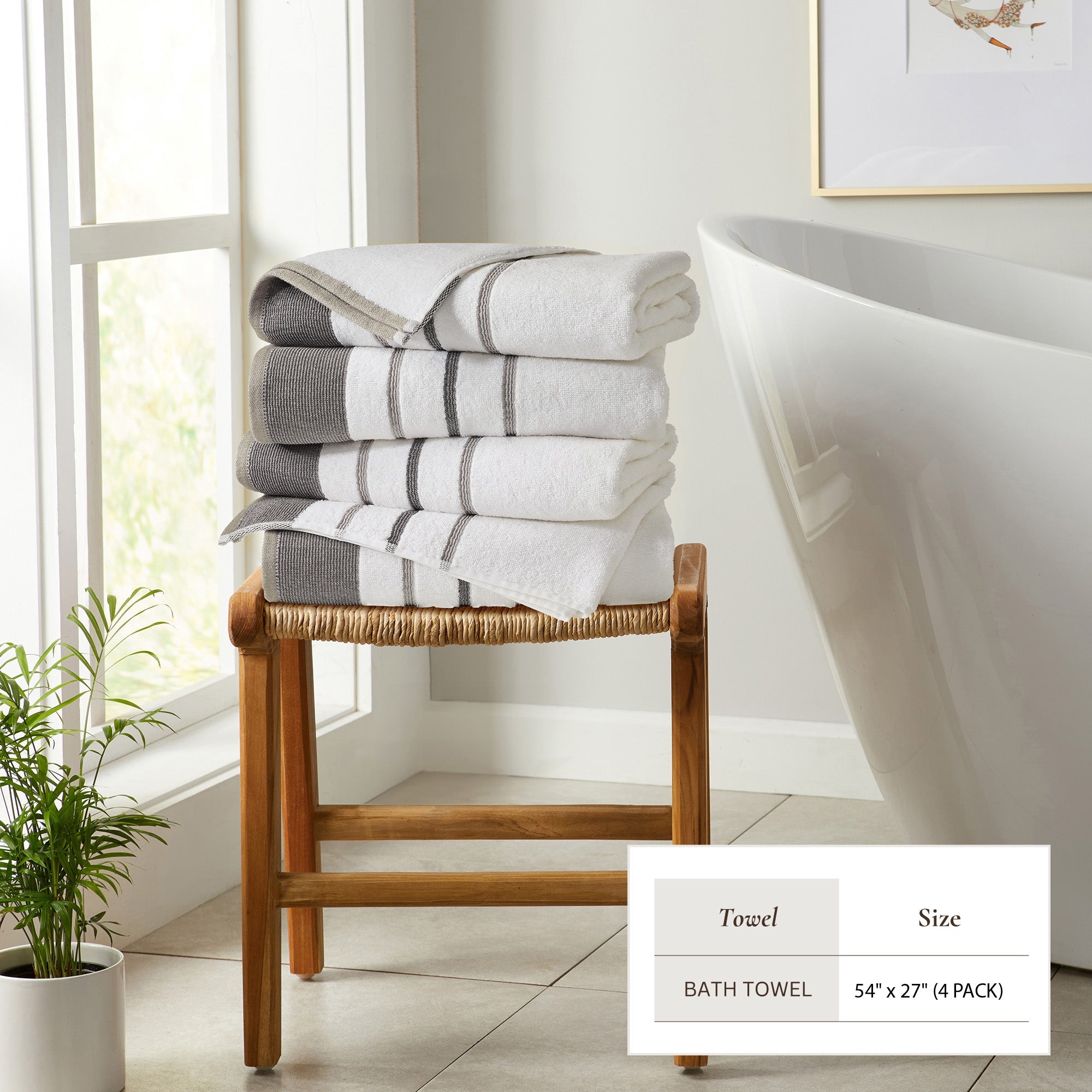 Decorative Cotton Stripe Bath Towel Set