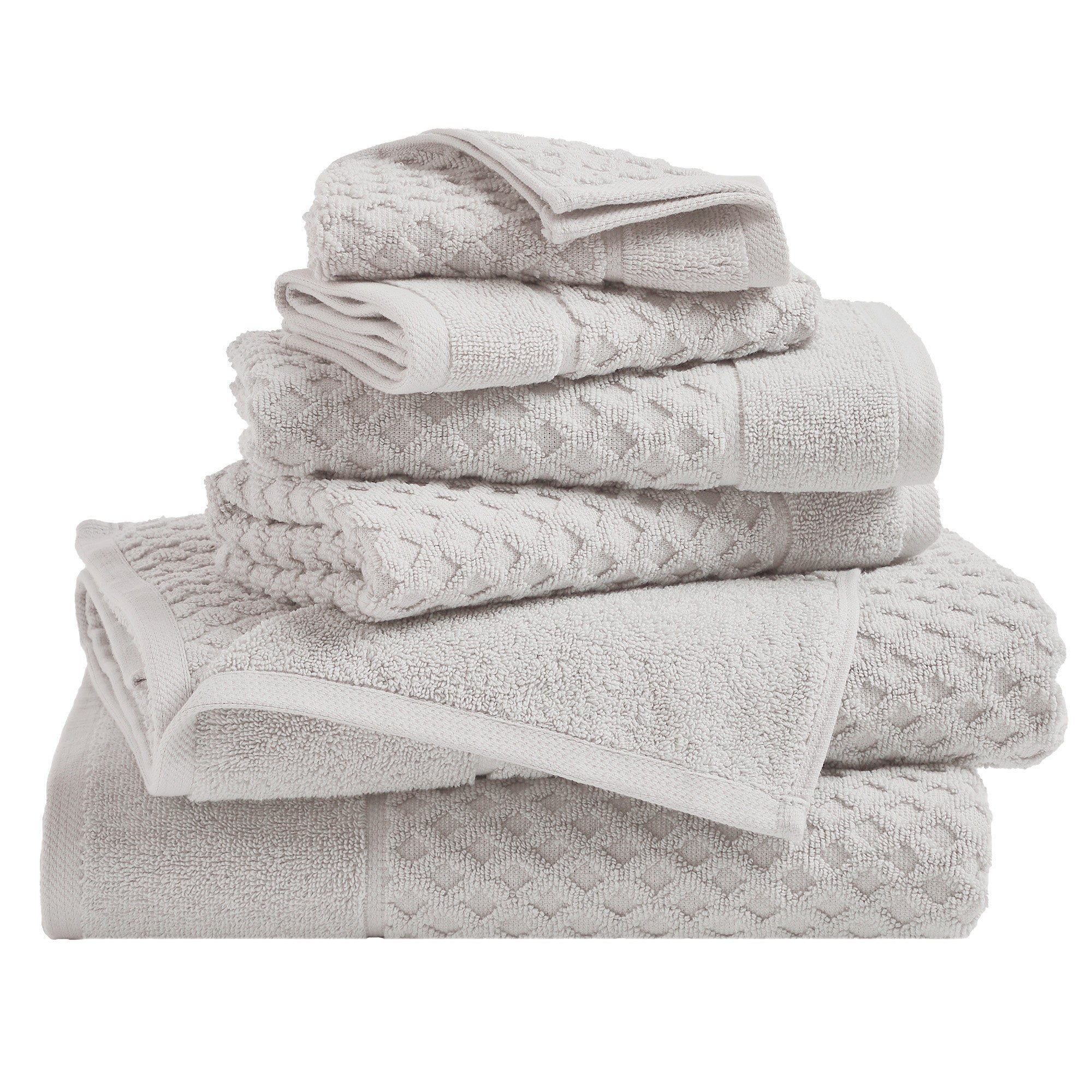 Cotton Diamond Waffle Weave Bath Towel Set