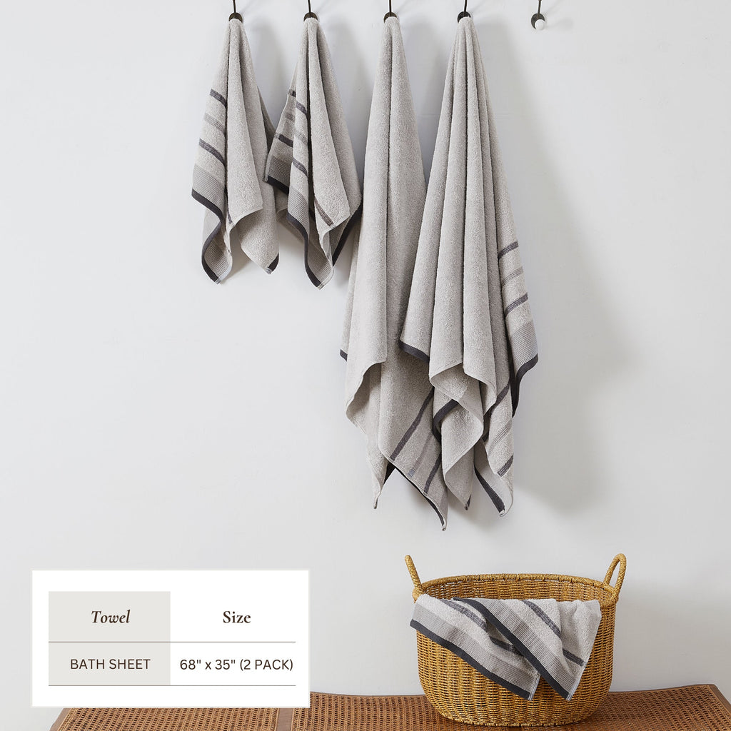 Decorative Cotton Stripe Bath Towel Set