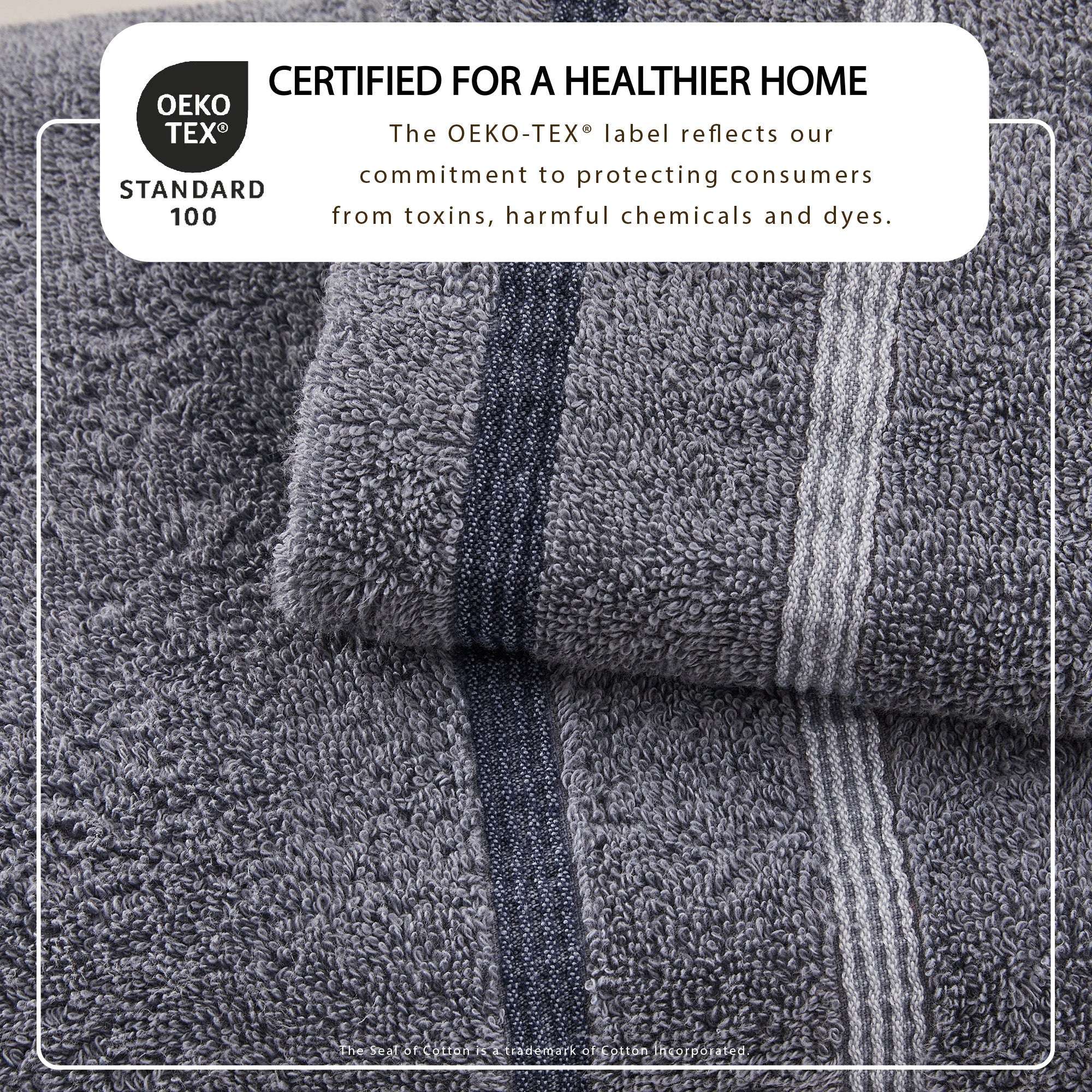 Decorative Cotton Stripe Bath Towel Set