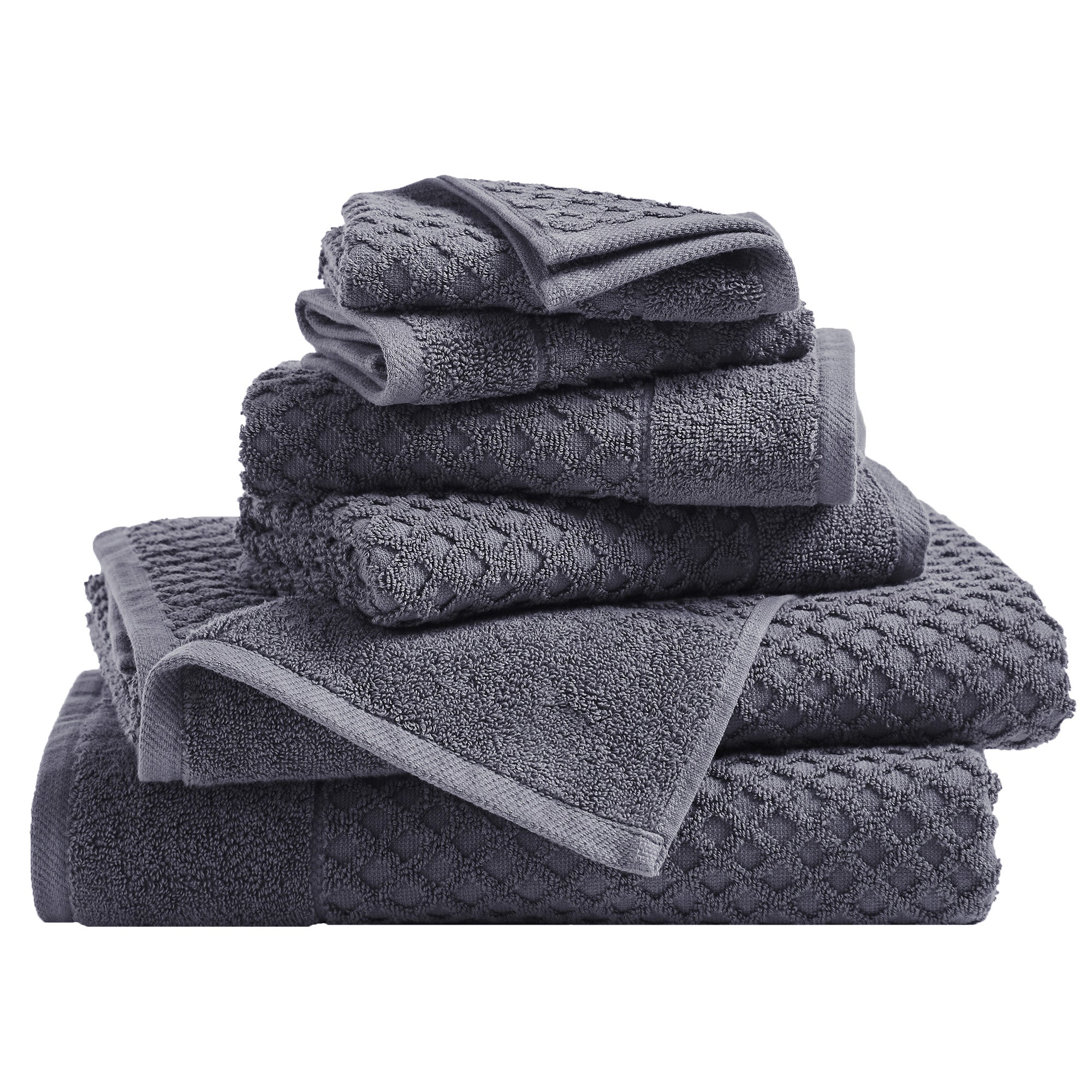 Cotton Diamond Waffle Weave Bath Towel Set
