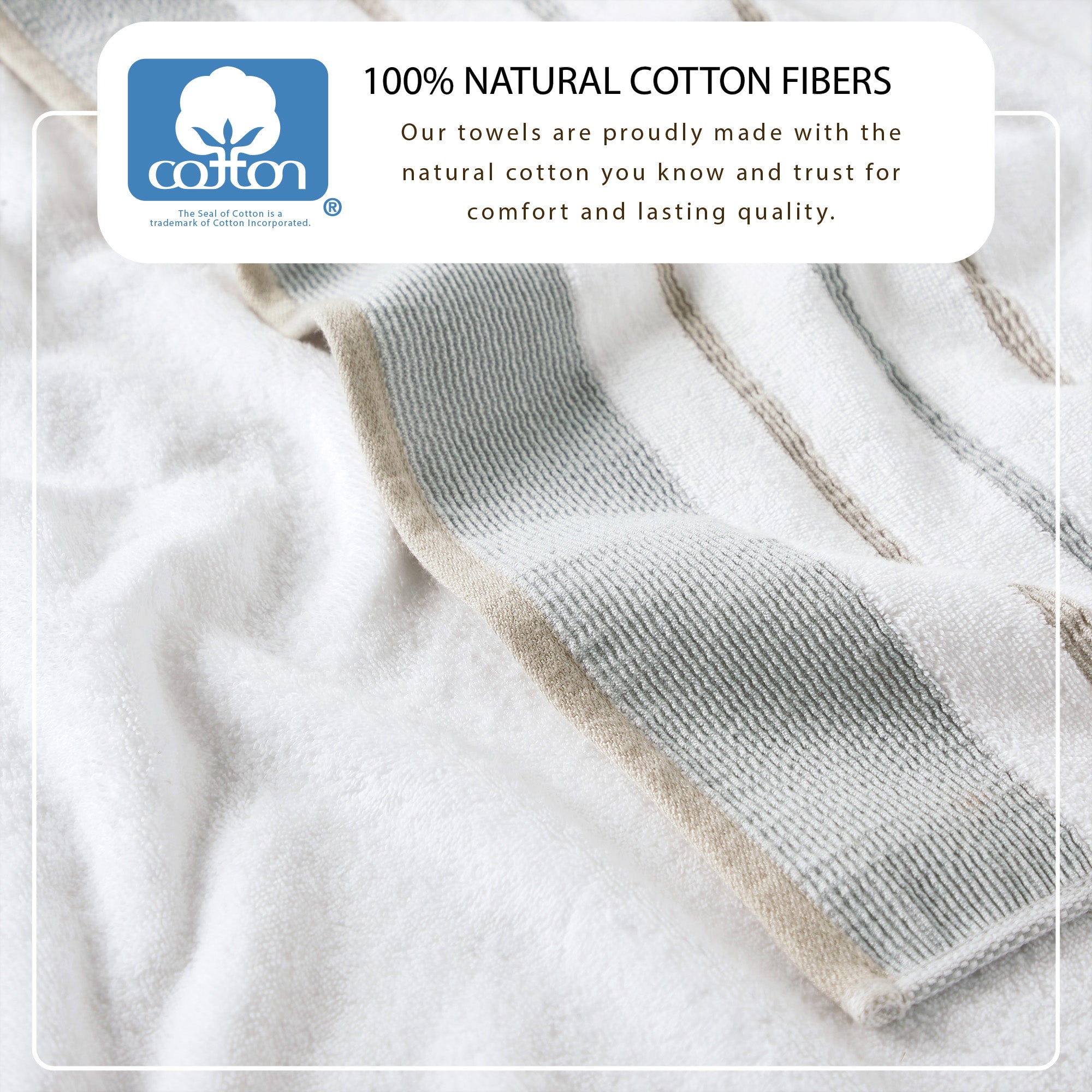 Decorative Cotton Stripe Bath Towel Set