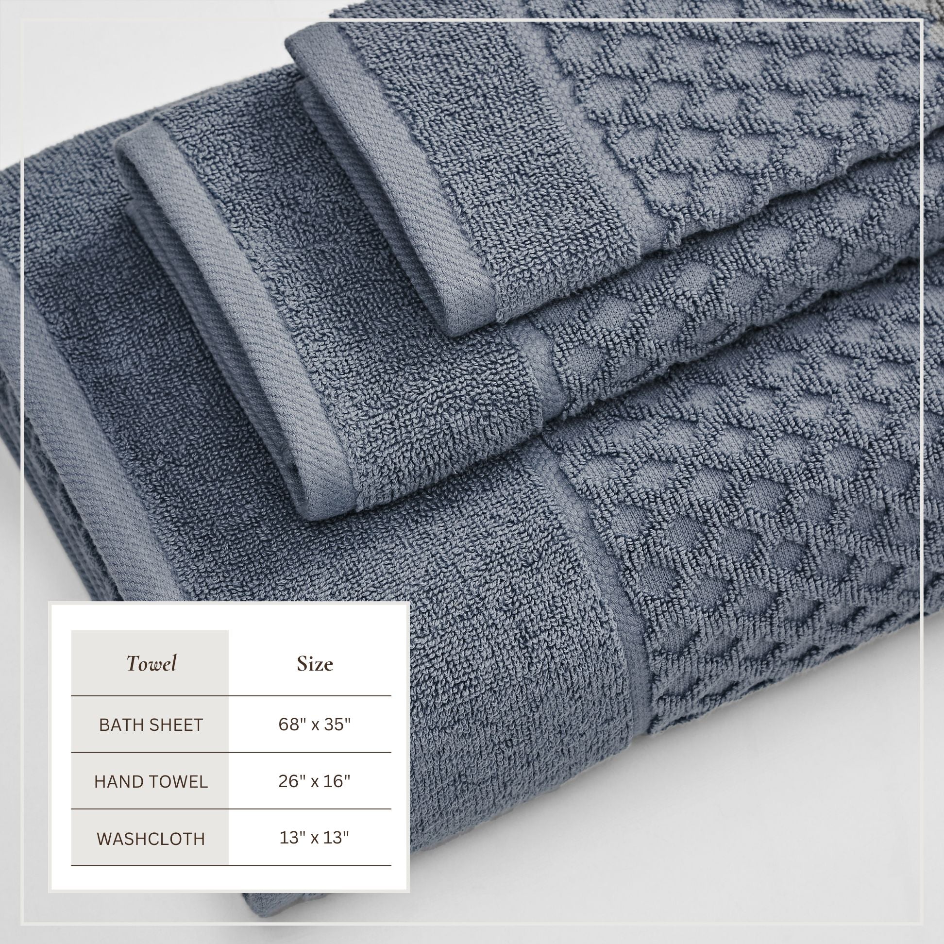 Cotton Diamond Waffle Weave Bath Towel Set