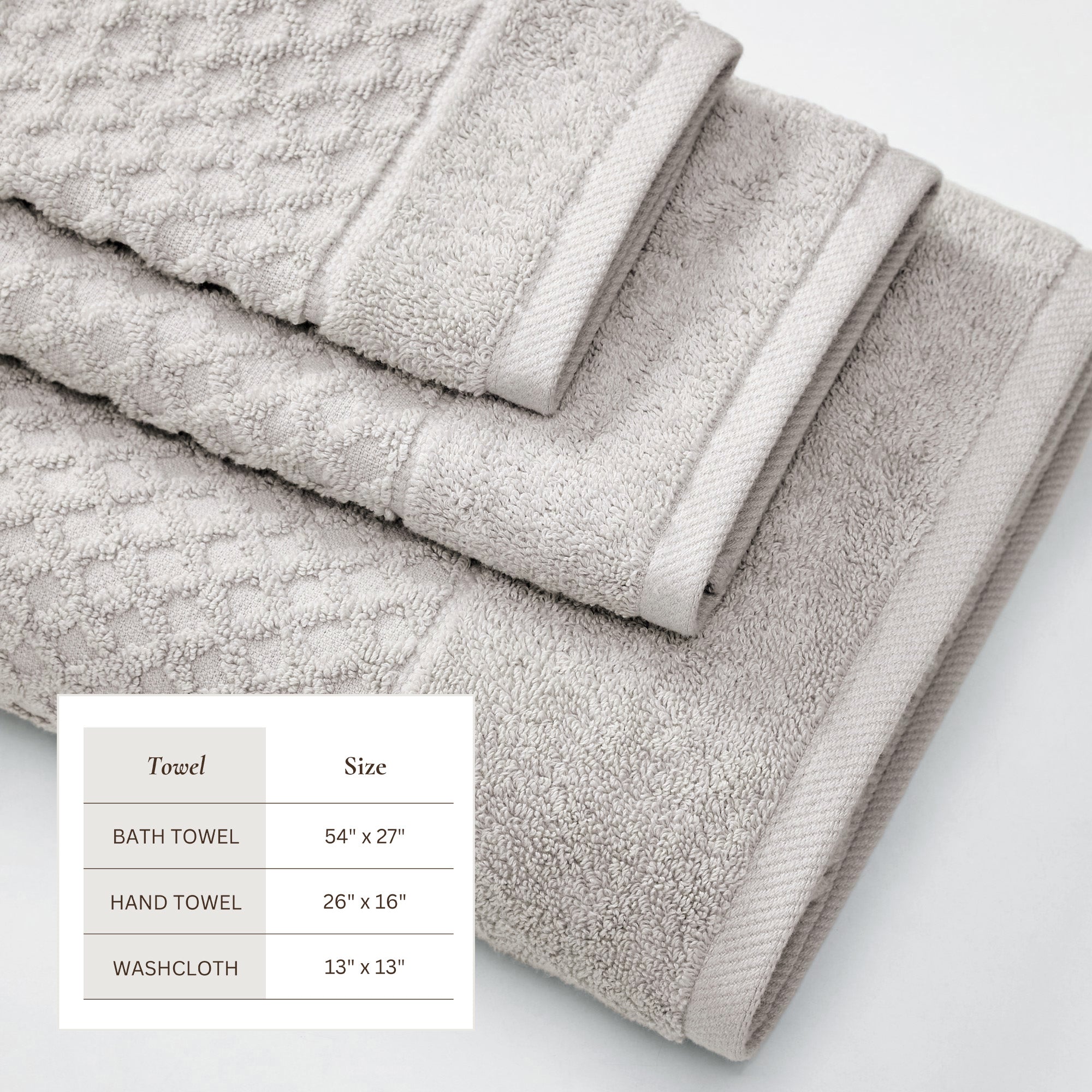 Cotton Diamond Waffle Weave Bath Towel Set