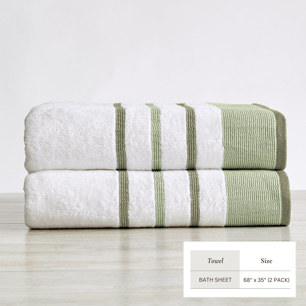 Decorative Cotton Stripe Bath Towel Set