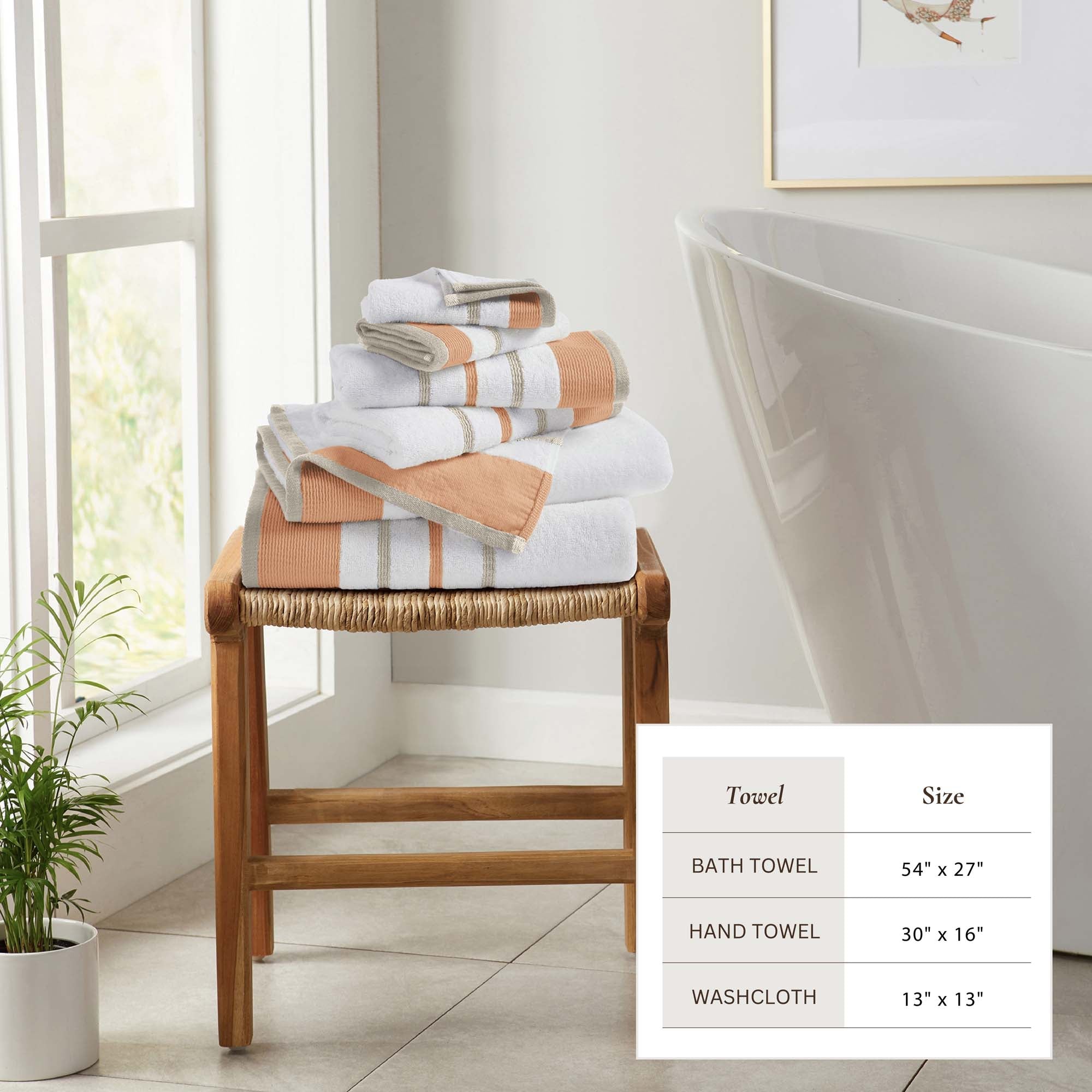 Decorative Cotton Stripe Bath Towel Set