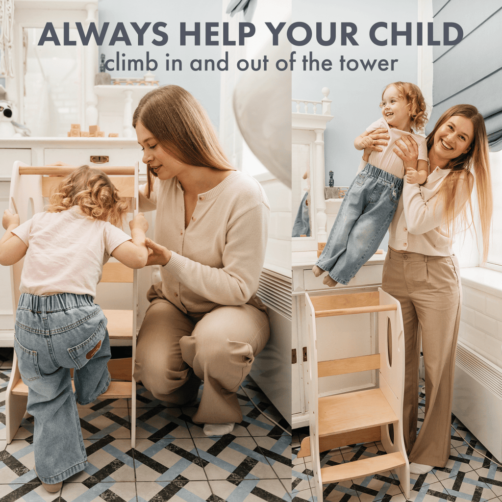 Stable Montessori Tower: Wooden Growing Chair