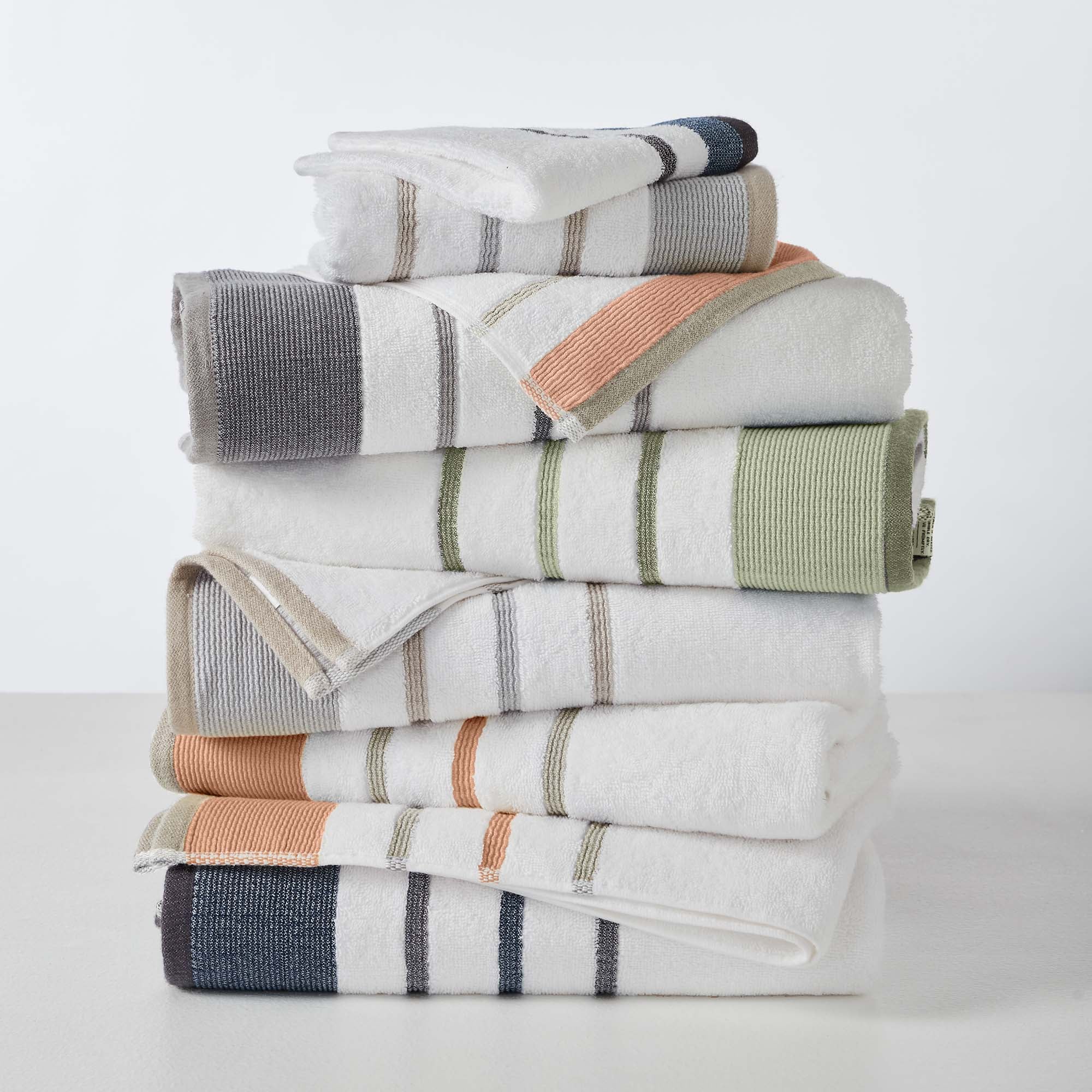 Decorative Cotton Stripe Bath Towel Set