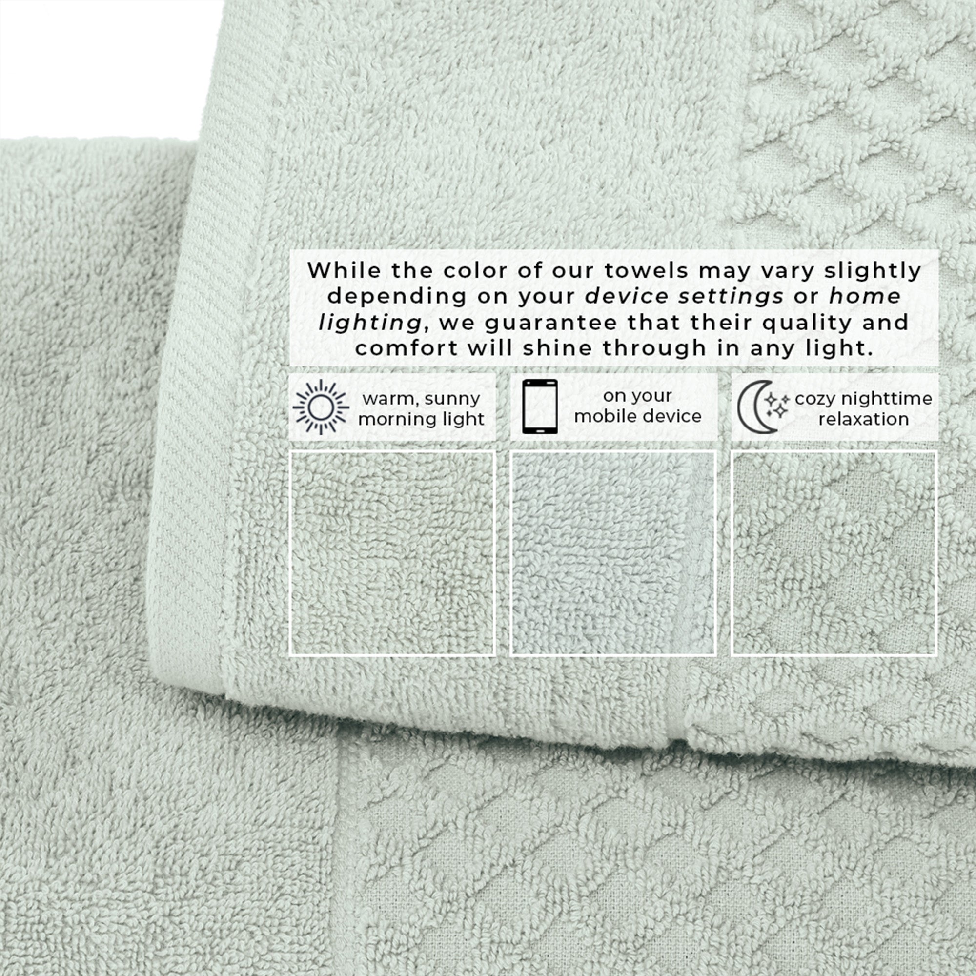 Cotton Diamond Waffle Weave Bath Towel Set