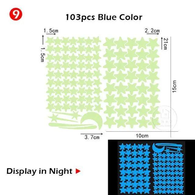 New Amazing Luminous Moon and Stars Wall Stickers for kid's room.