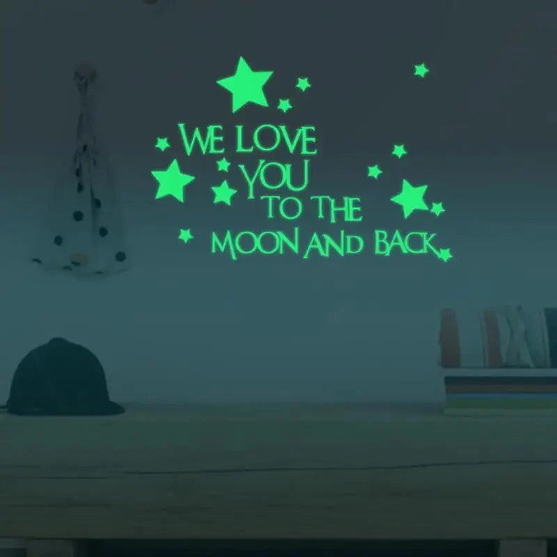 New Amazing Luminous Moon and Stars Wall Stickers for kid's room.