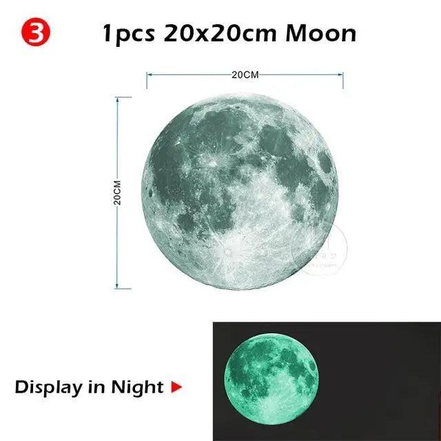 New Amazing Luminous Moon and Stars Wall Stickers for kid's room.