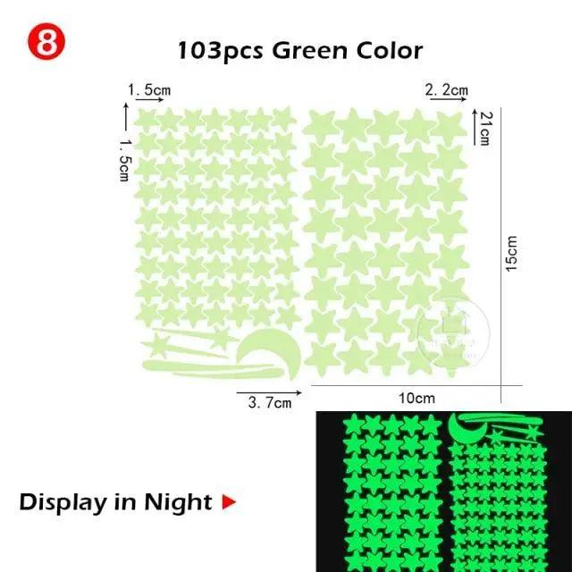 New Amazing Luminous Moon and Stars Wall Stickers for kid's room.