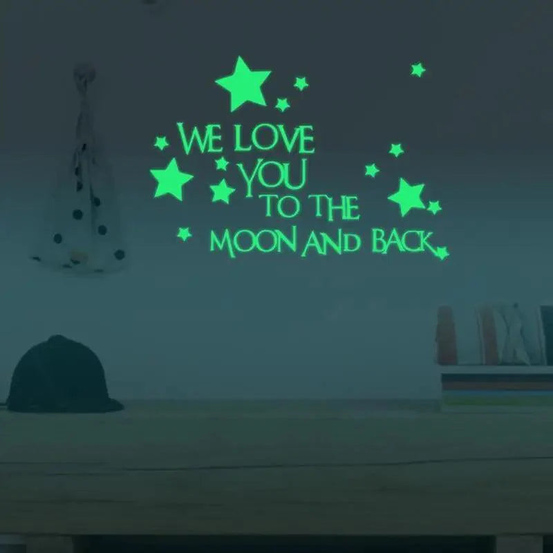 New Amazing Luminous Moon and Stars Wall Stickers for kid's room.