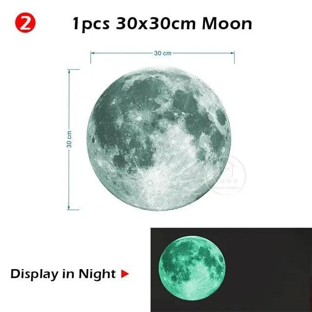 New Amazing Luminous Moon and Stars Wall Stickers for kid's room.