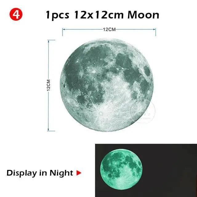 New Amazing Luminous Moon and Stars Wall Stickers for kid's room.