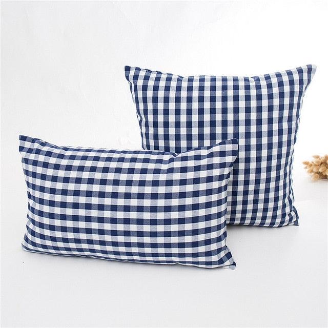 New Plaid Striped Polyester Cotton Cushion Cover Pillow Case