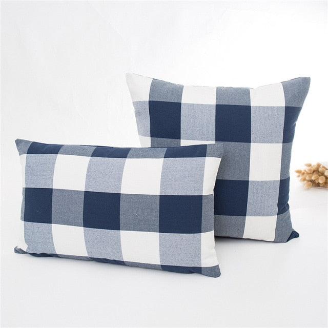 New Plaid Striped Polyester Cotton Cushion Cover Pillow Case