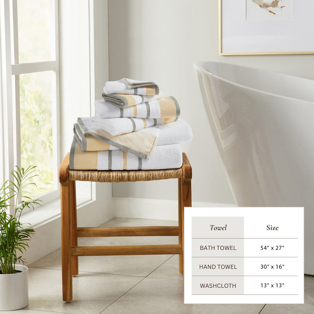 Decorative Cotton Stripe Bath Towel Set